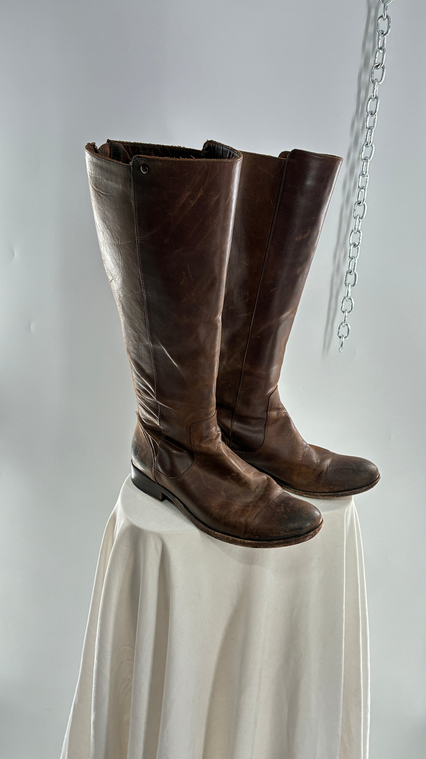 Vintage Distressed FRYE Riding Boots Made in Mexico (8)