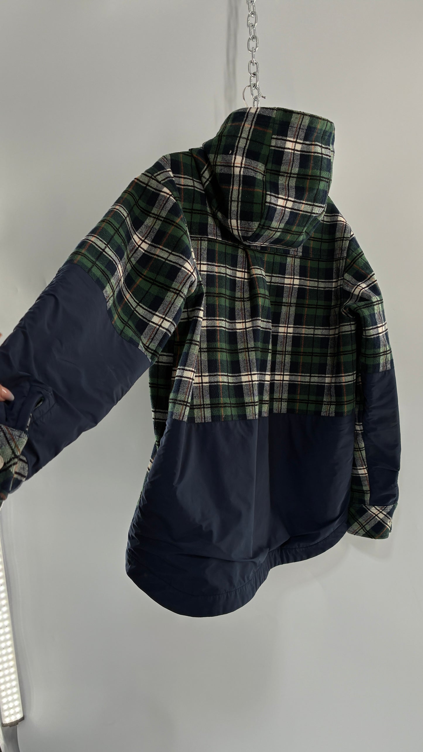 KOREAN Nandn Snow Men’s Snowboarding Flannel Hooded Jacket (Medium)