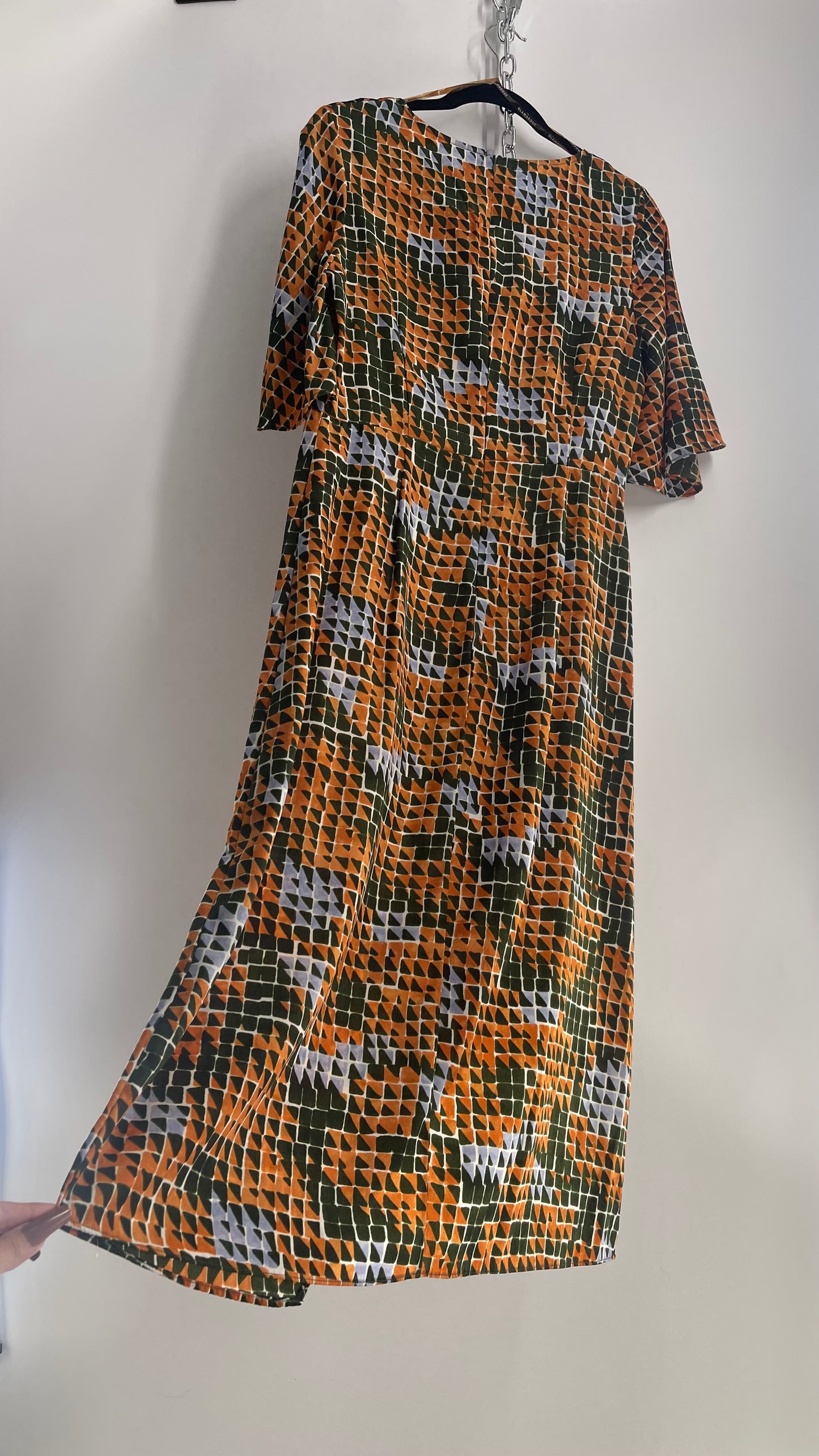 Glamorous Afro-Inspired Orange/Green/Blue Dress (M)