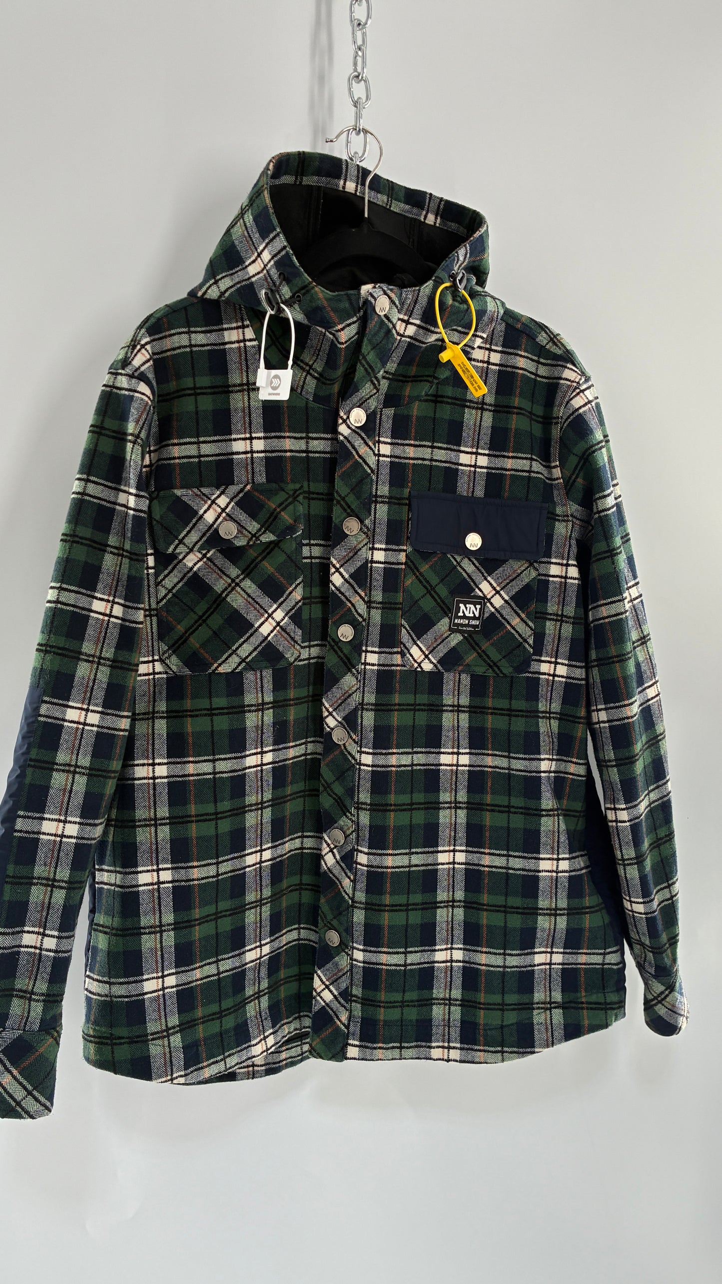 KOREAN Nandn Snow Men’s Snowboarding Flannel Hooded Jacket (Medium)