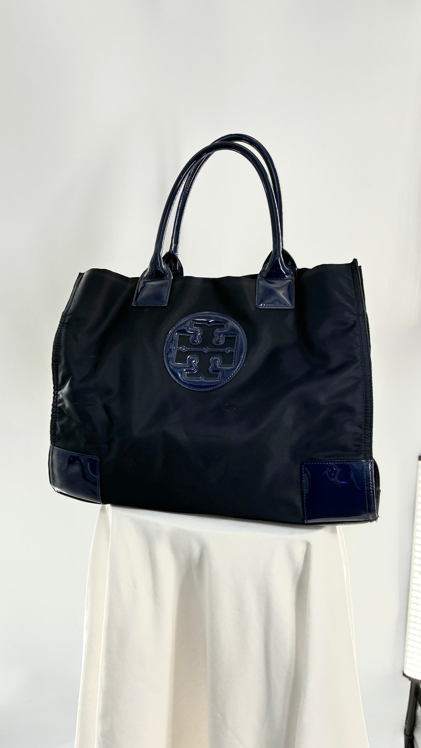 Vintage Tory Burch Navy Blue Ella Tote
