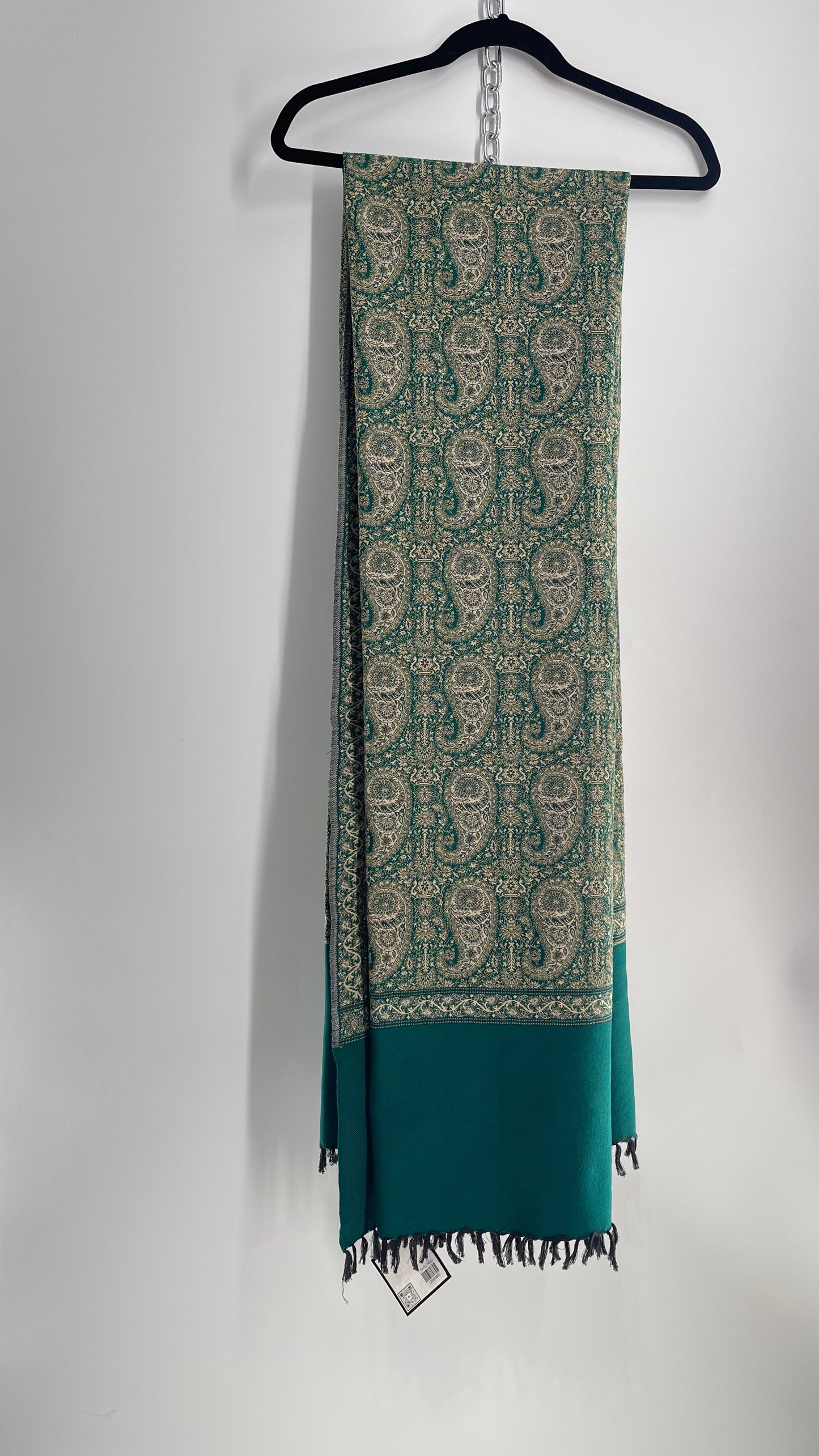 Vintage Huge Thick Pakistani Green Scarf