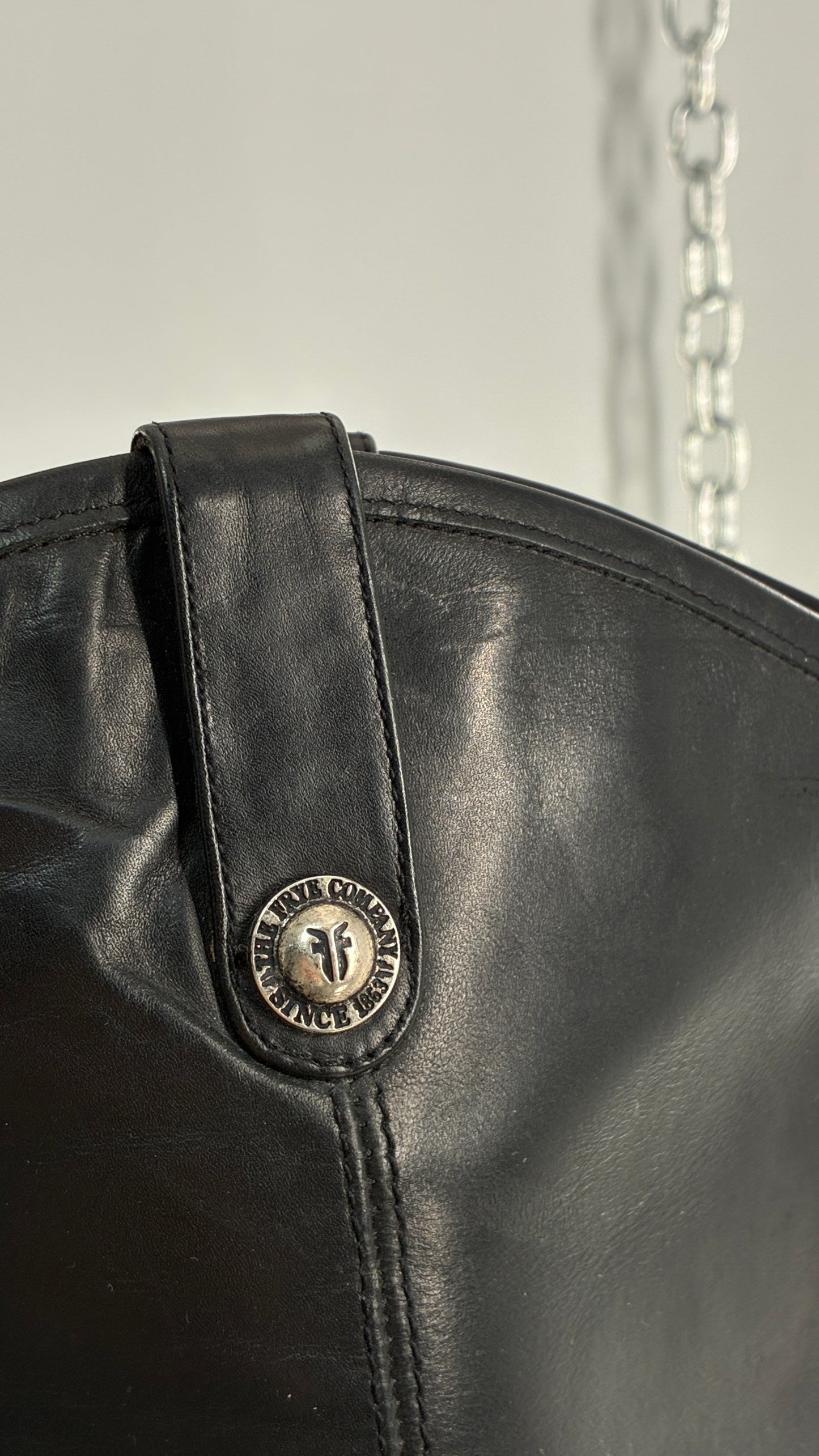 Vintage FRYE Melissa Tall Black Genuine Leather Boots Made in Mexico (8)