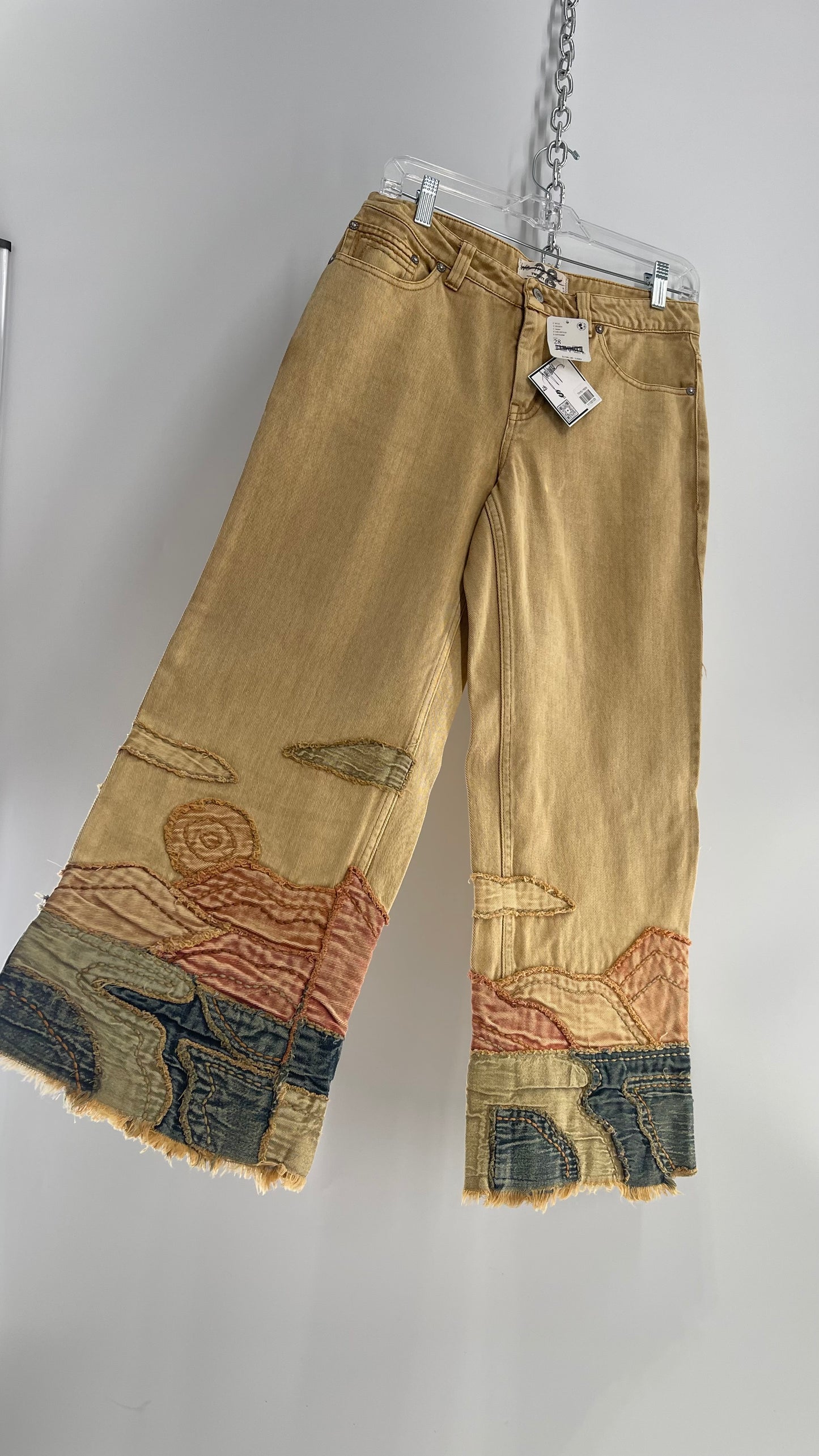 Free People Tapestry Tan Canyon Golden Vibes Straight Legs with Tags Attached (28)