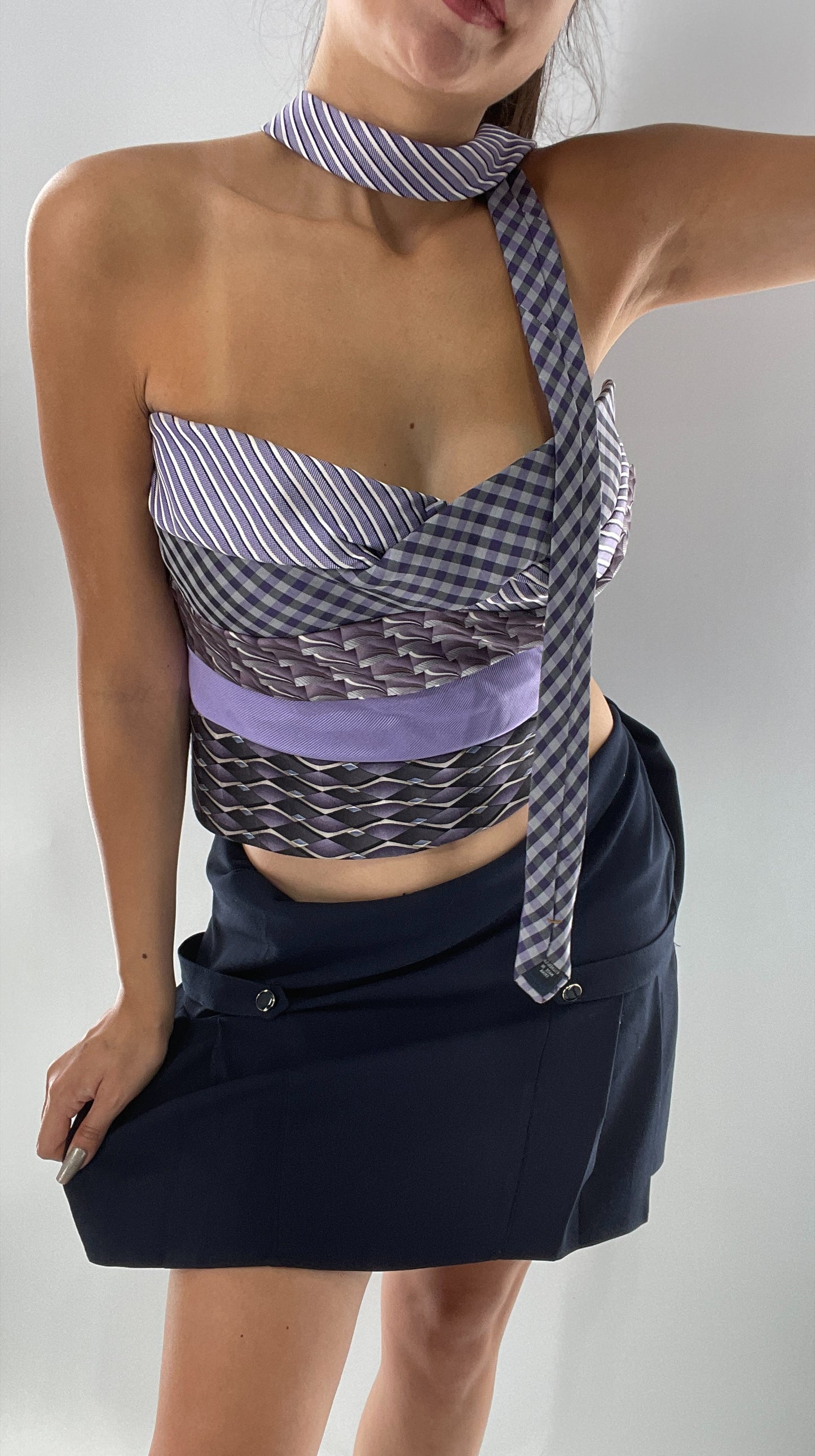 All Tied Up Custom Handmade Top Purple (One Size)