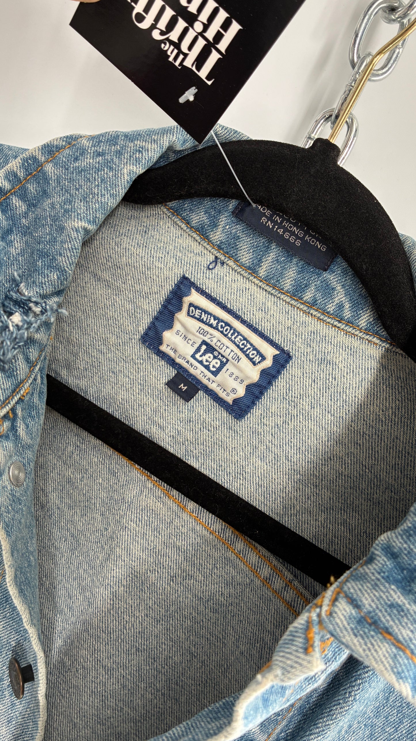 Vintage LEE Distressed Denim Cropped Jacket  (Medium)