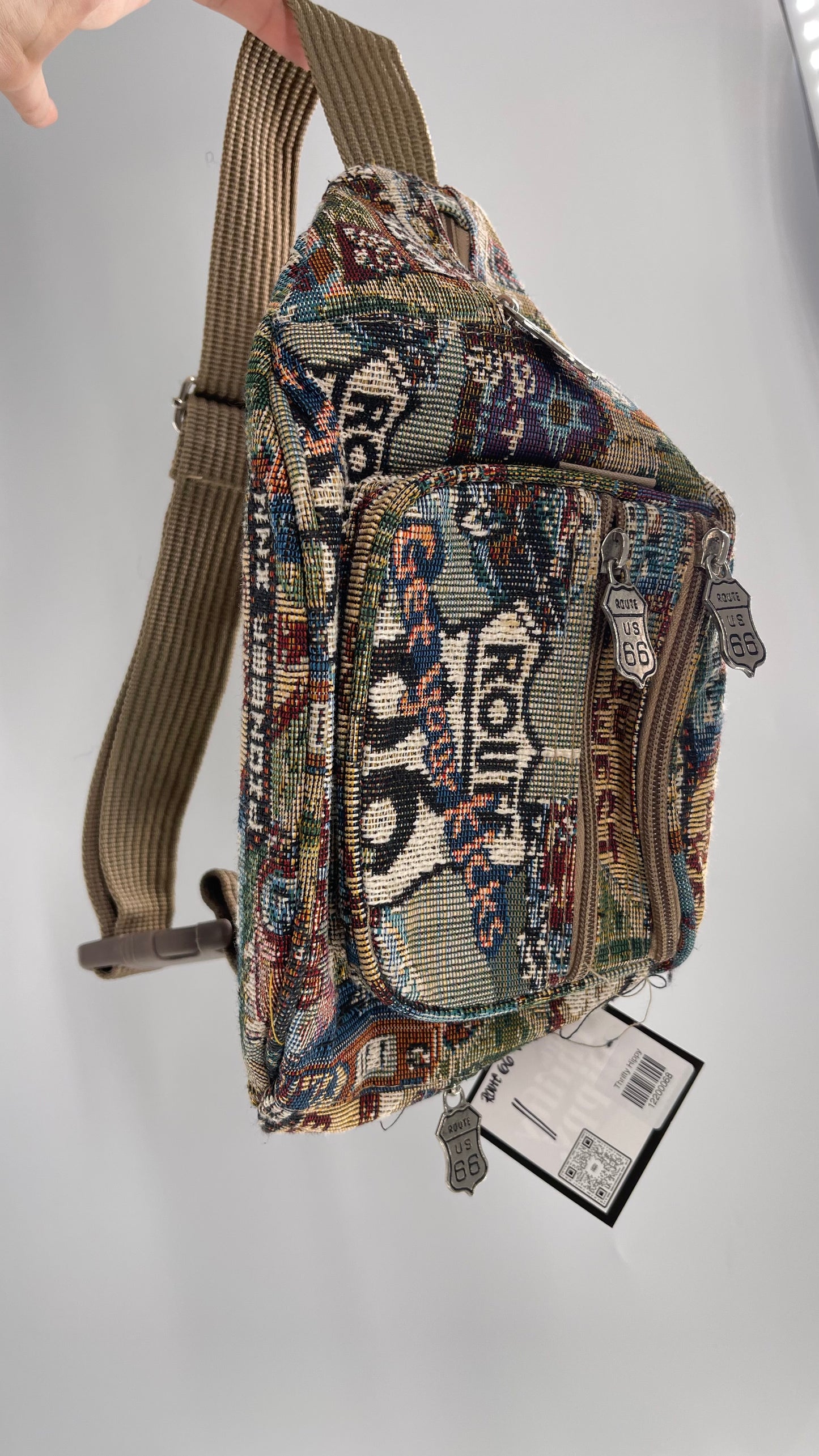 Route 66 Tapestry Fanny Pack with 6 Pockets