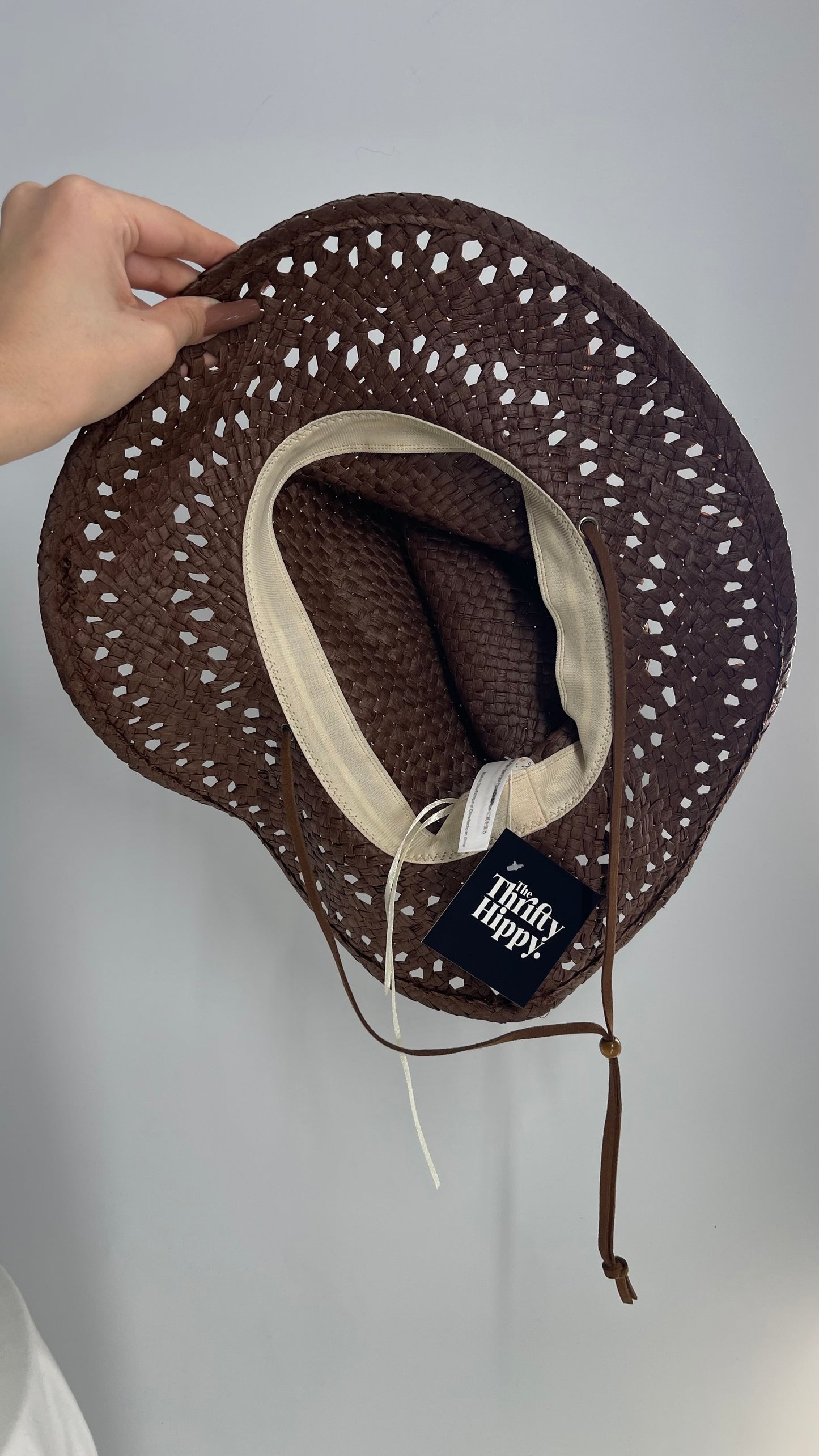Brown Country Cowboy Shapeless Straw Hat
