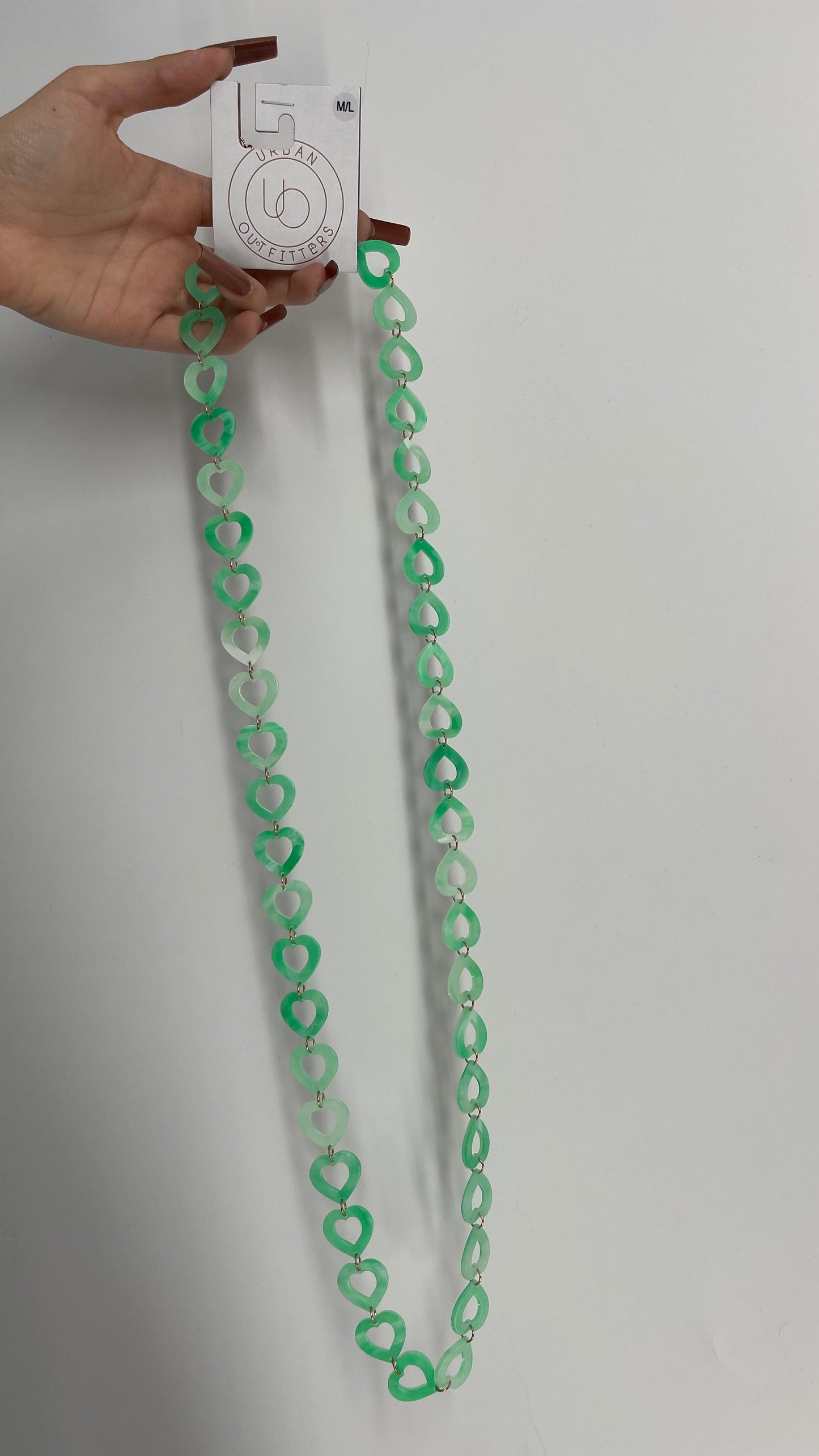 Urban Outfitters Green Chained Hearts Necklace/Waist Chain with Tags Attached (M/L)