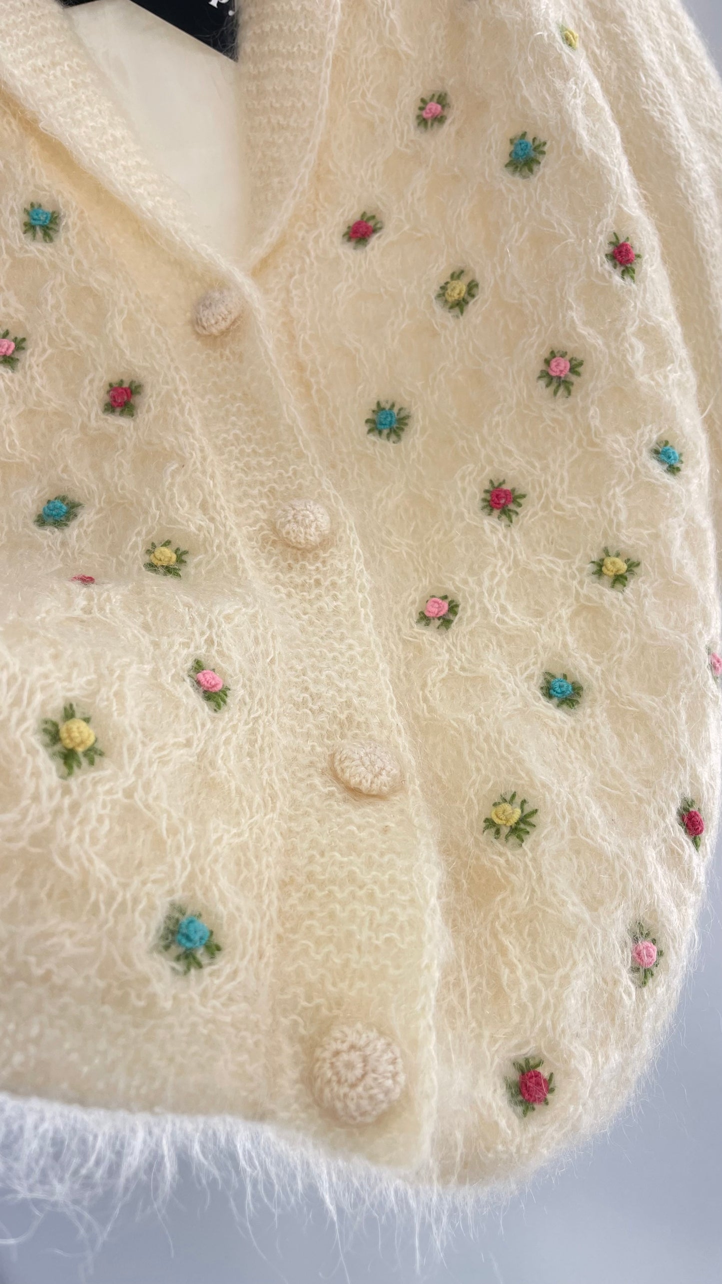 Vintage Best & Co Lil Rose, Cream Granny Cardigan (Medium)