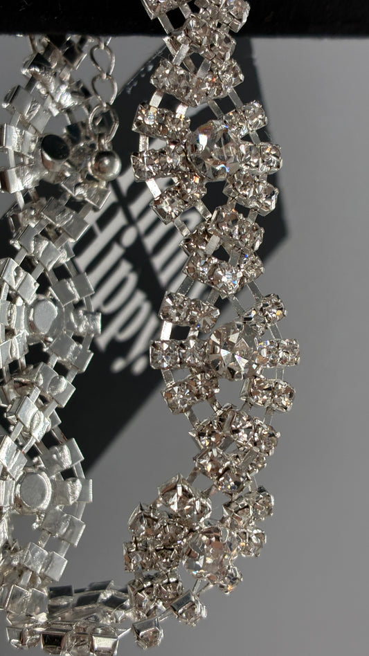 Silver Rhinestone Encrusted Bracelet