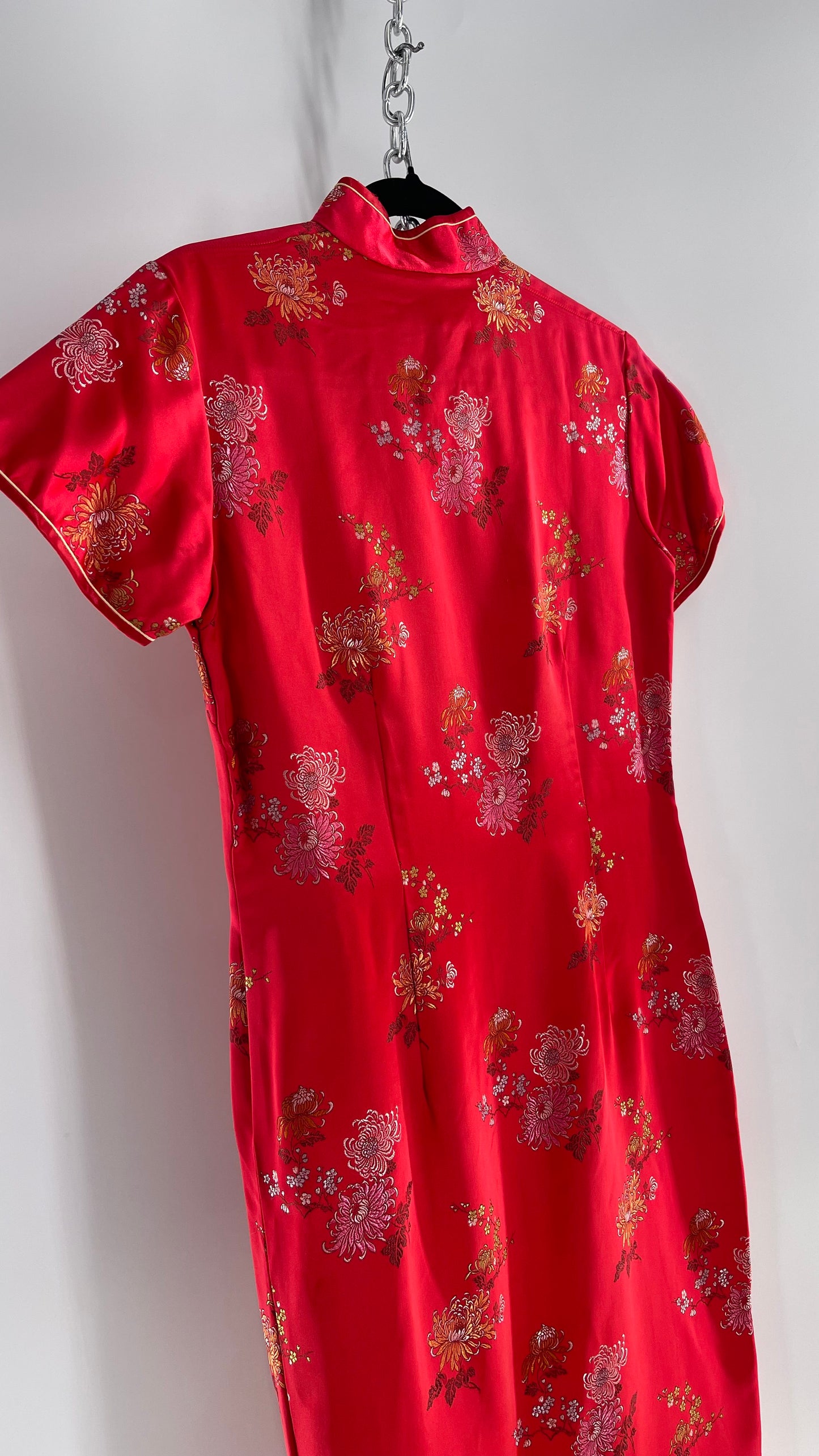 Vintage Golden Bee Silk Chinese QiPao  (C) (36)