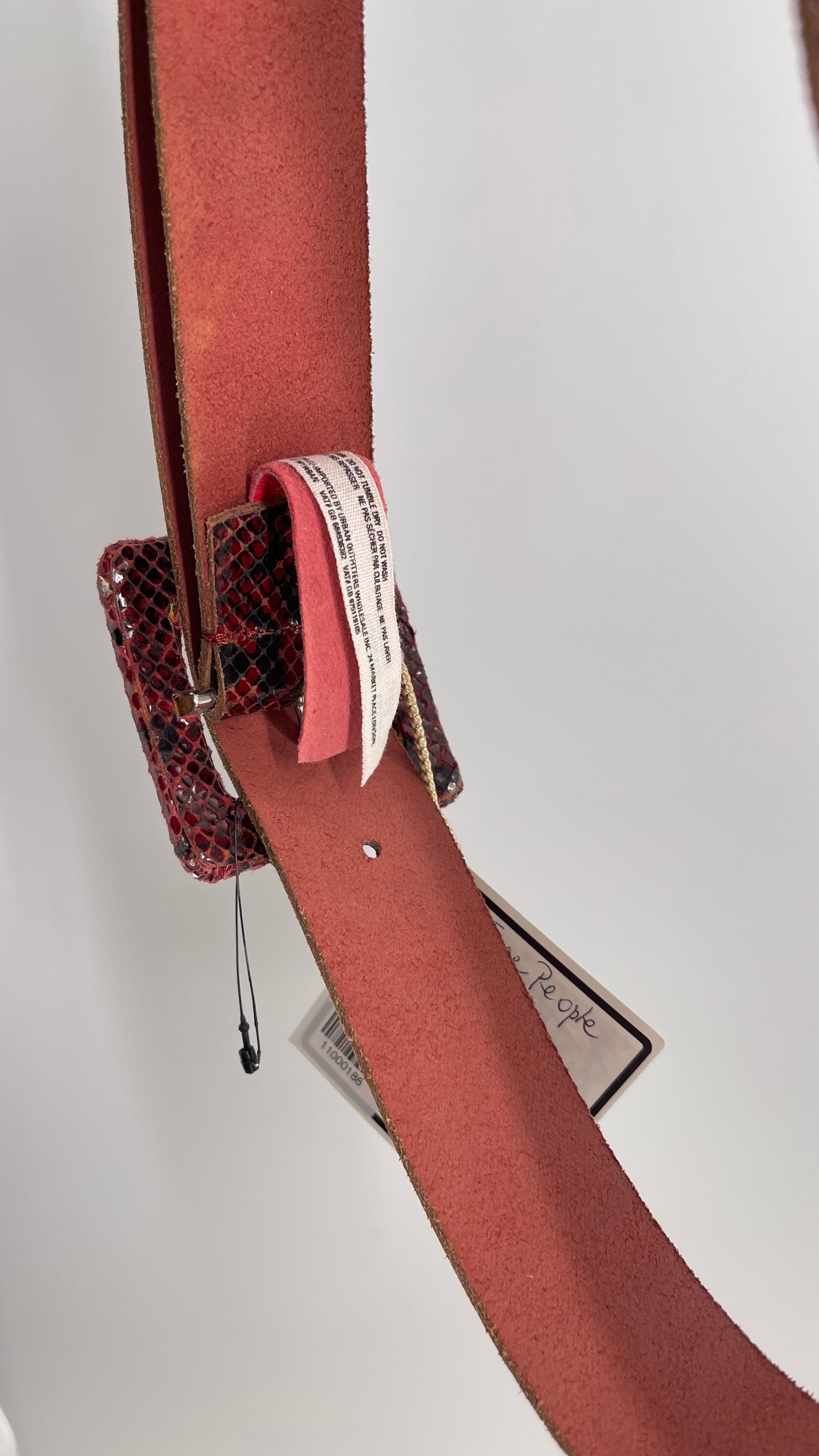 Free People Burgandy Snake Skin Pattern Leather (S/M)