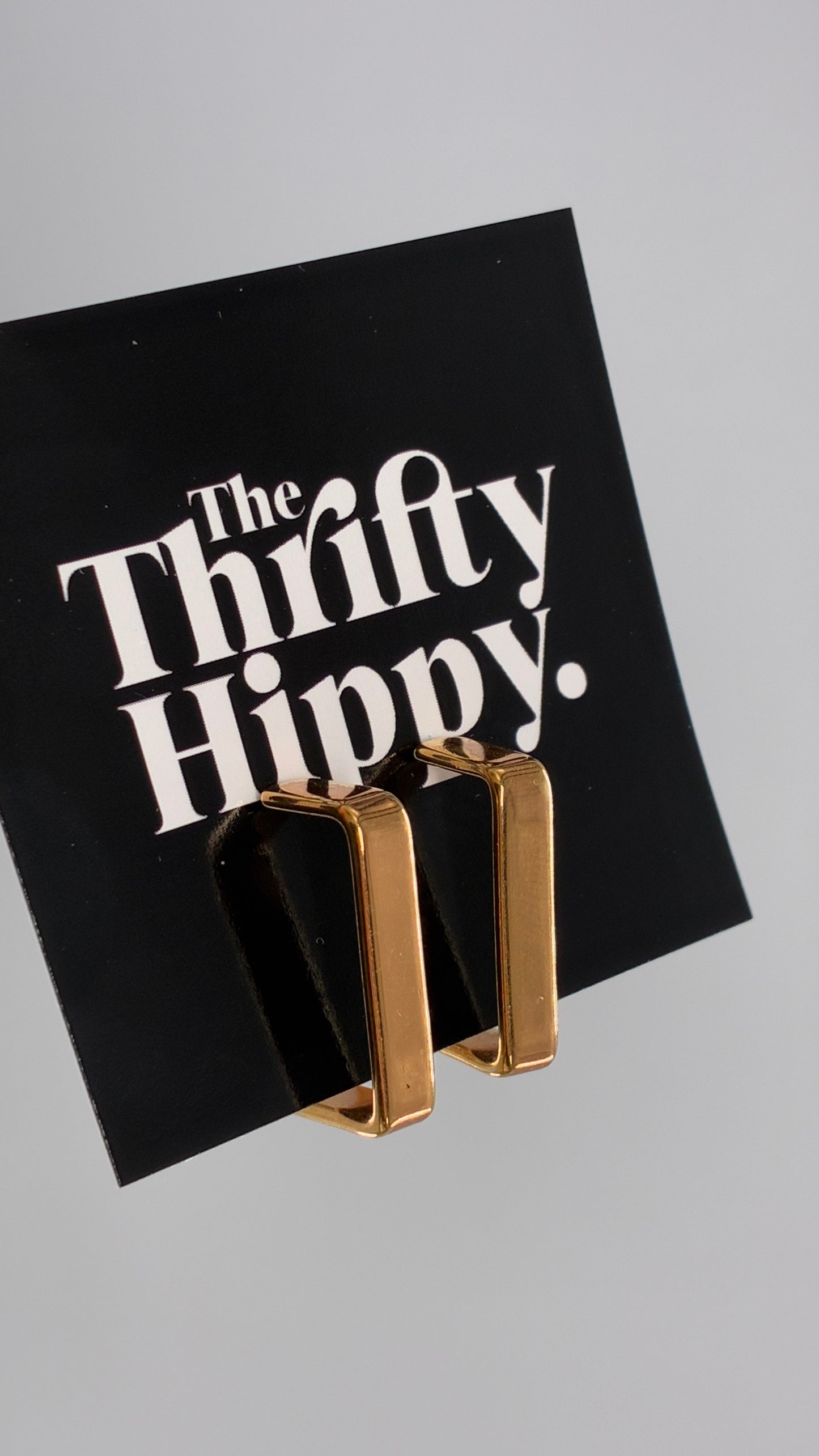 Vintage Gold Square Hoop Earrings