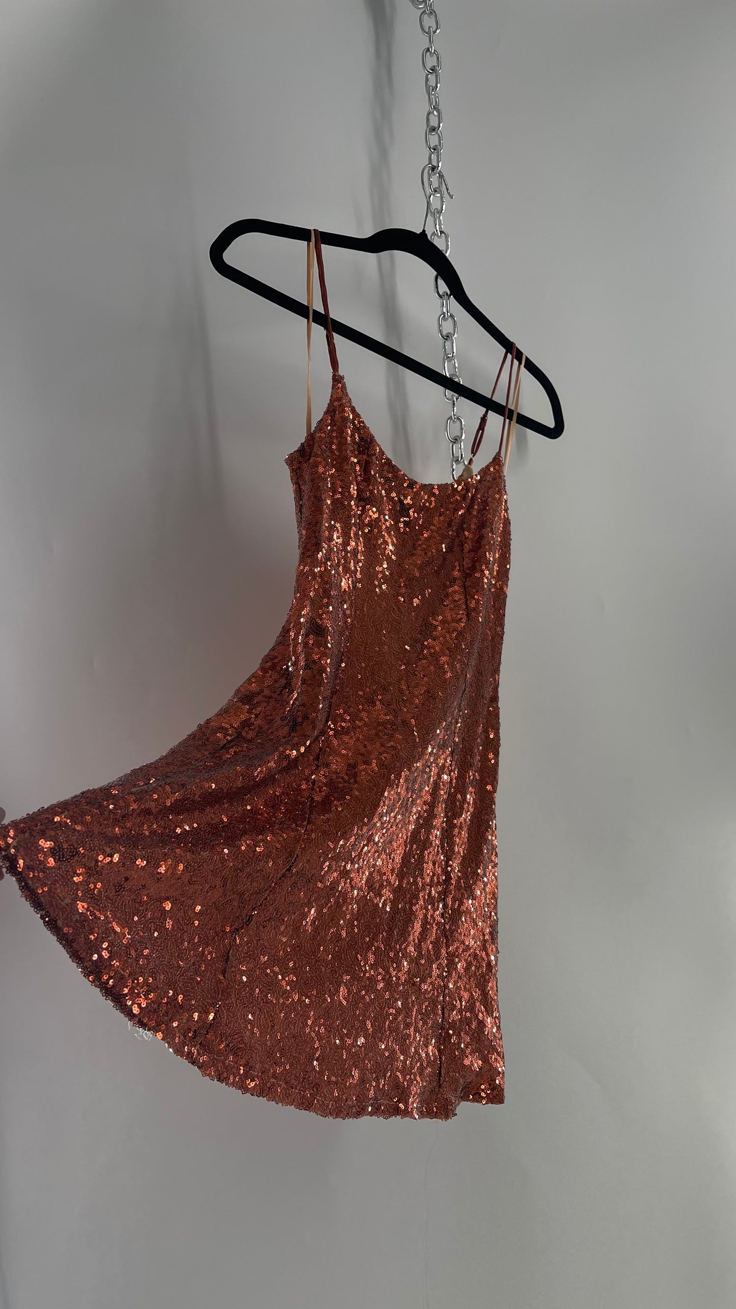 Urban Outfitters Bronze Sequin Slip (Small)