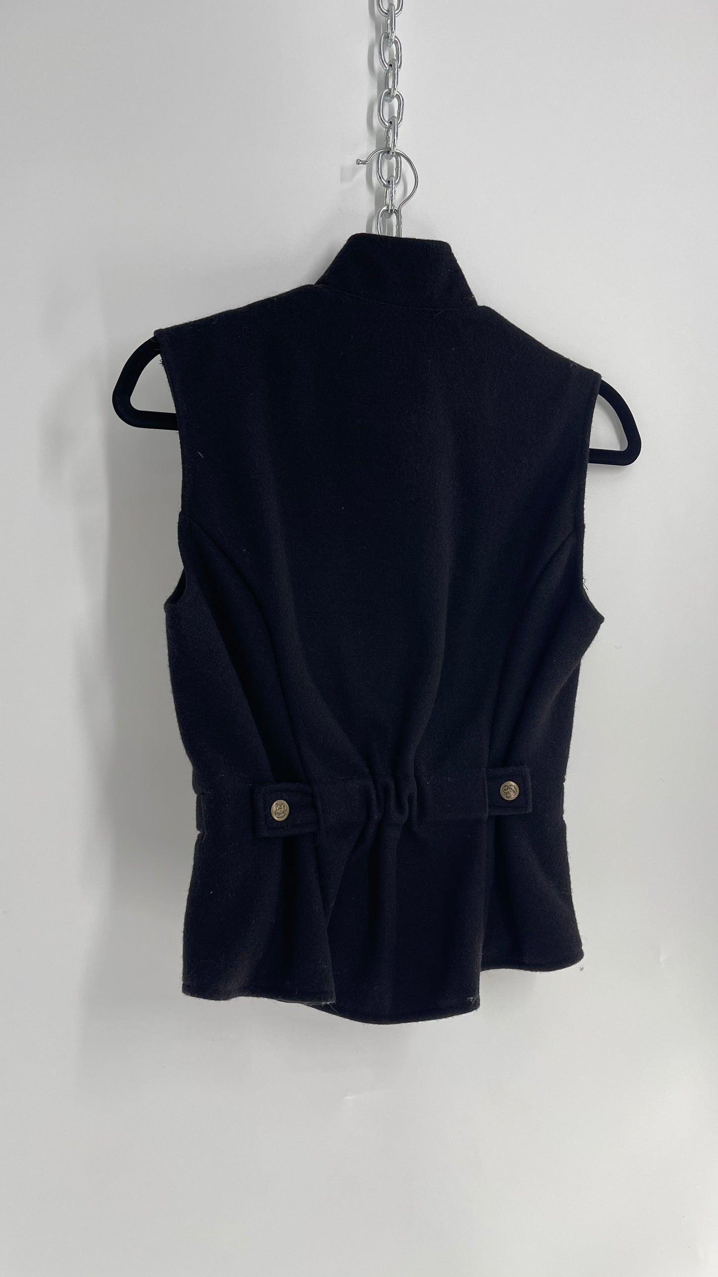 Vintage Schaefer Merino Fitted Wool Black Thick Vest (XS)