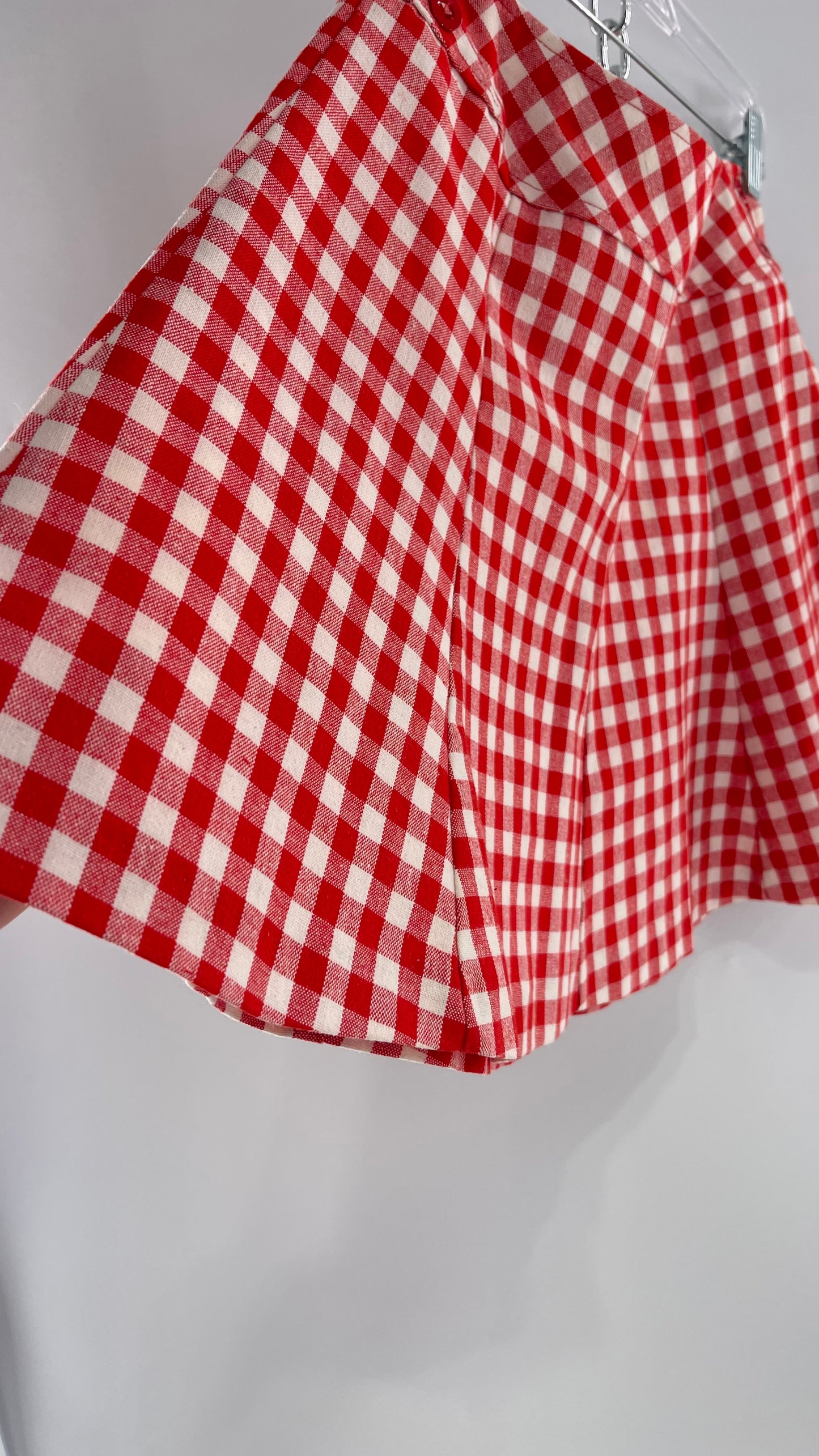 Vintage Bobbie Brook Red and White Picnic Mini Skirt (Large)