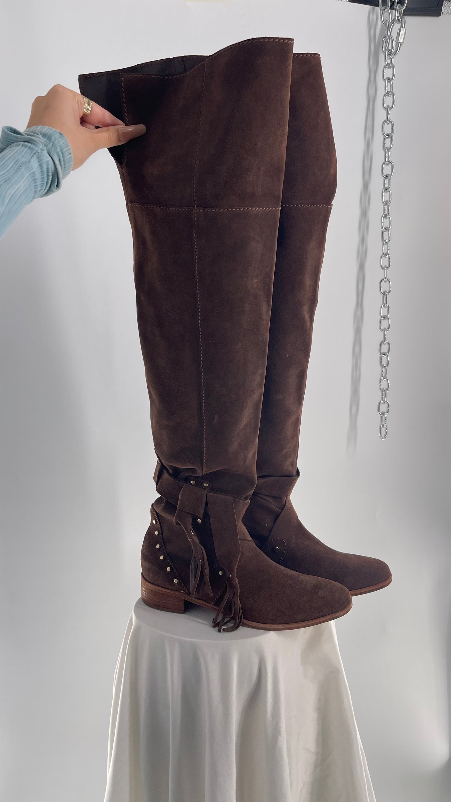 See by Chloé Dasha Dark Brown Dakar Thigh High Suede Boots (39.5/9.5)