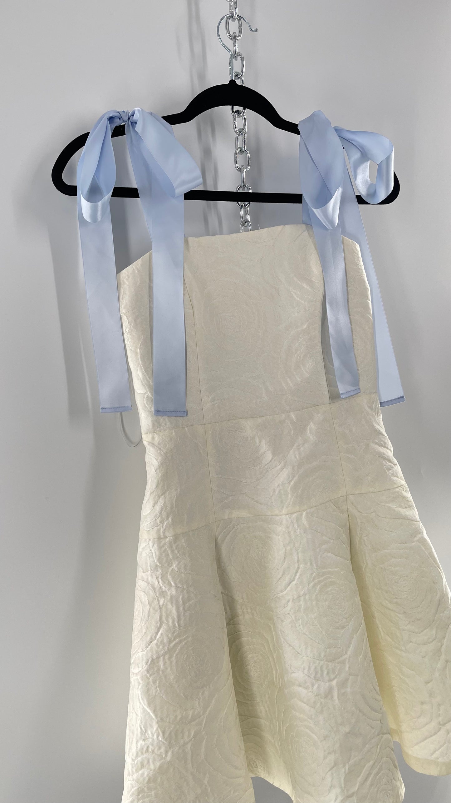 Jane Summers Hannah Bridal Shower and Wedding Reception Dress With Blue Ribbons (4)