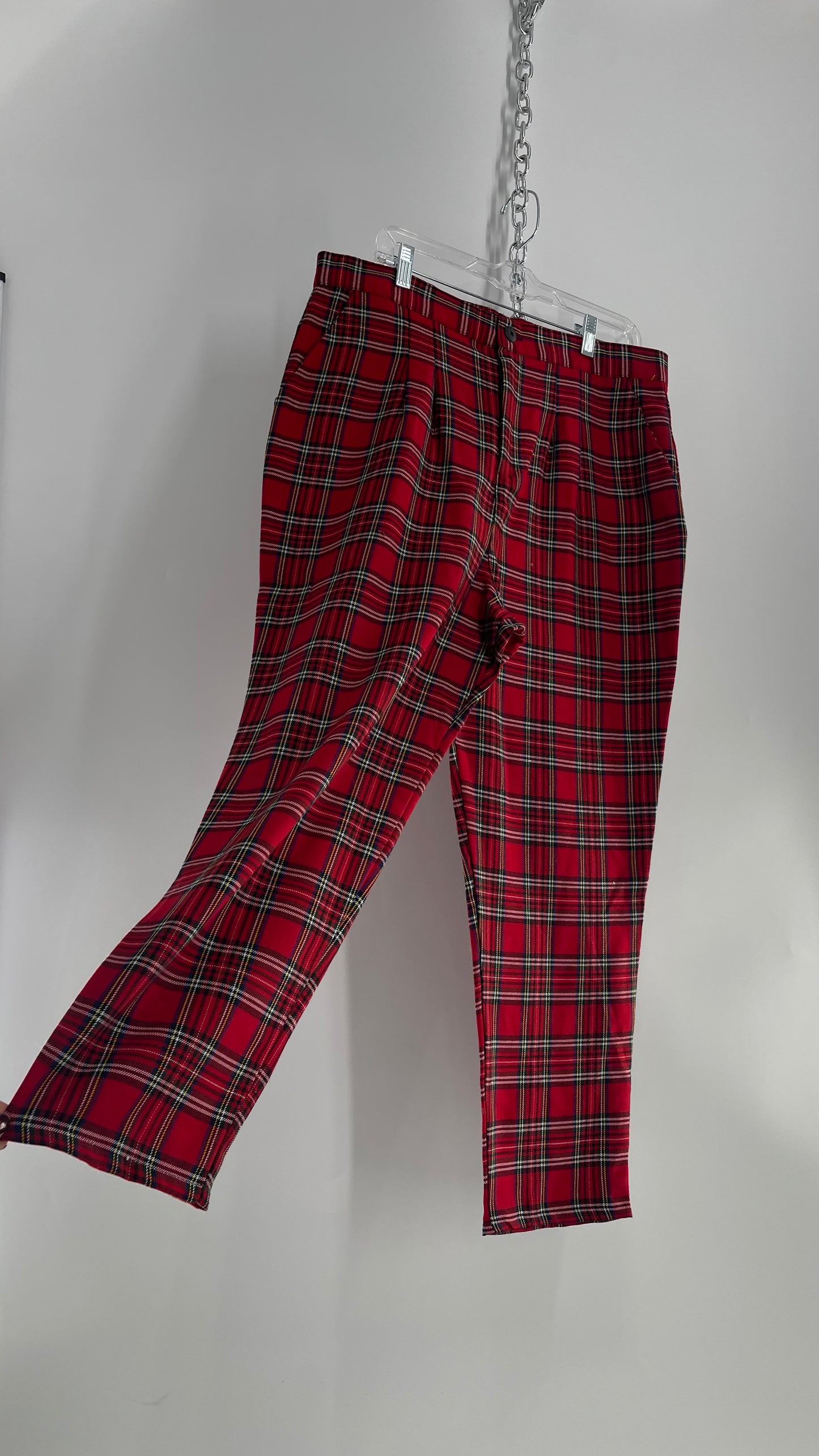 Urban Renewal Red Holiday/Christmas Plaid Trouser with Pockets (Large)