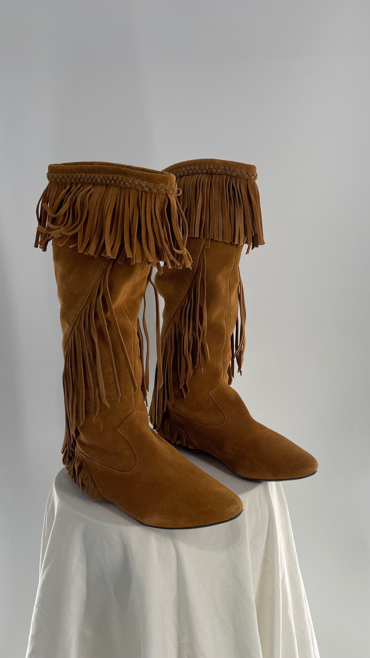 Vintage Sam Edelman Leather Fringe Western Boot (8.5)