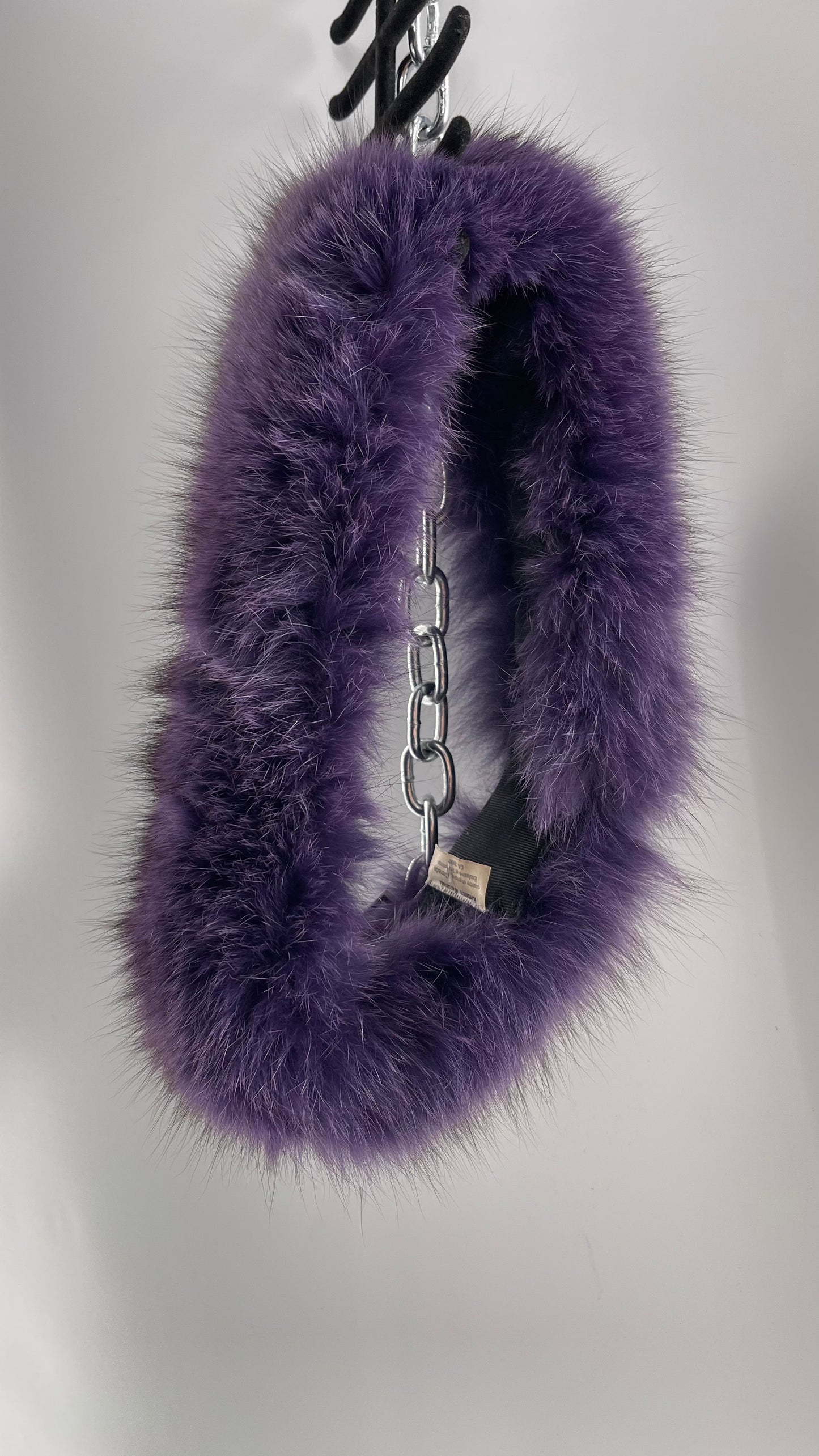 Vintage Purple Rabbit Fur Headband