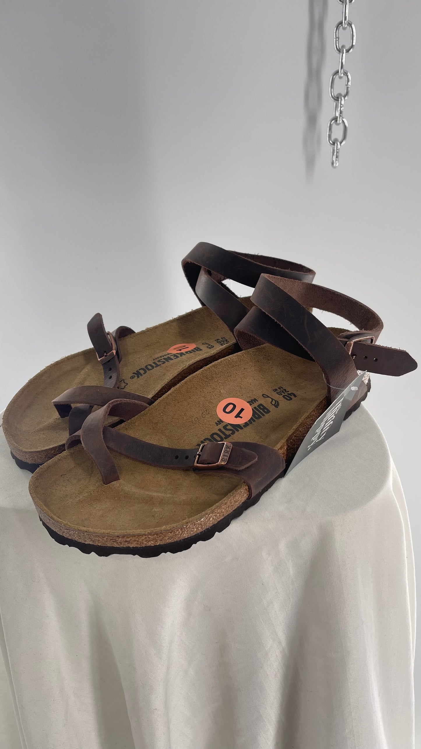 BIRKENSTOCK YARA Leather Strappy Sandal with Tags Attached (40)