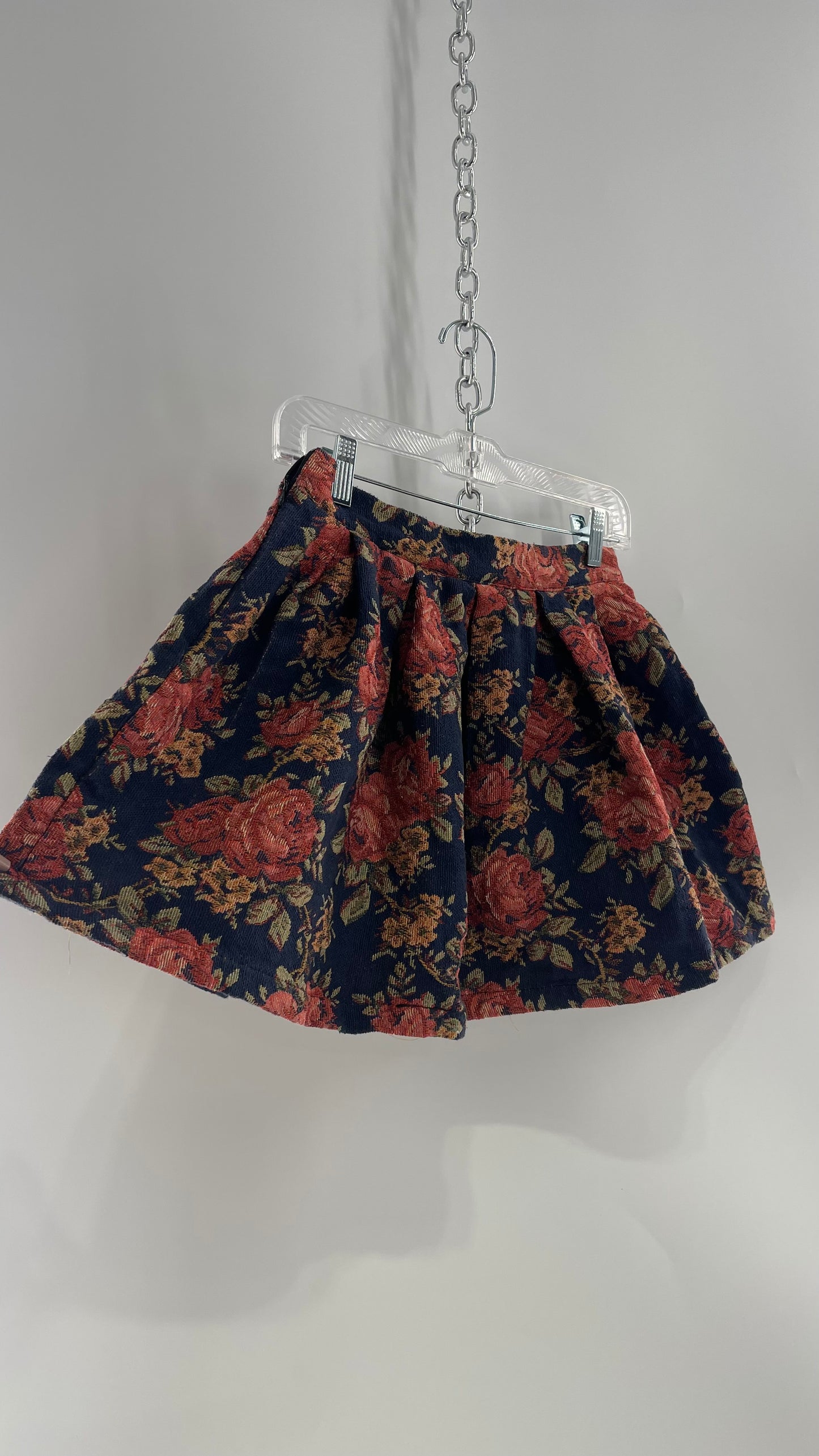 DAIA Micro Mini Floral Tapestry Skirt (Small)