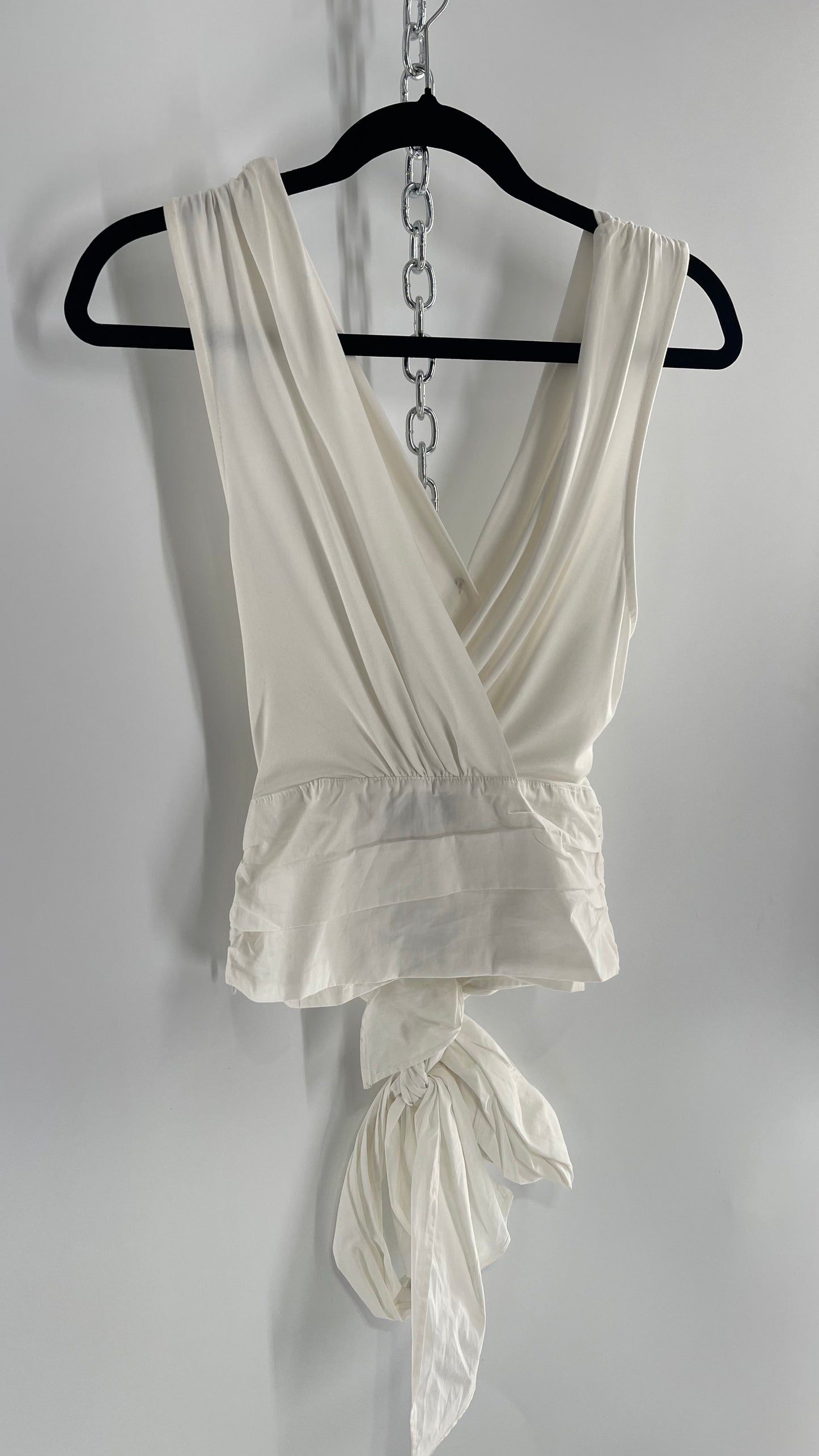 Sunday in Brooklyn Anthropologie White Wrap Around Tie Up Tank (Medium)