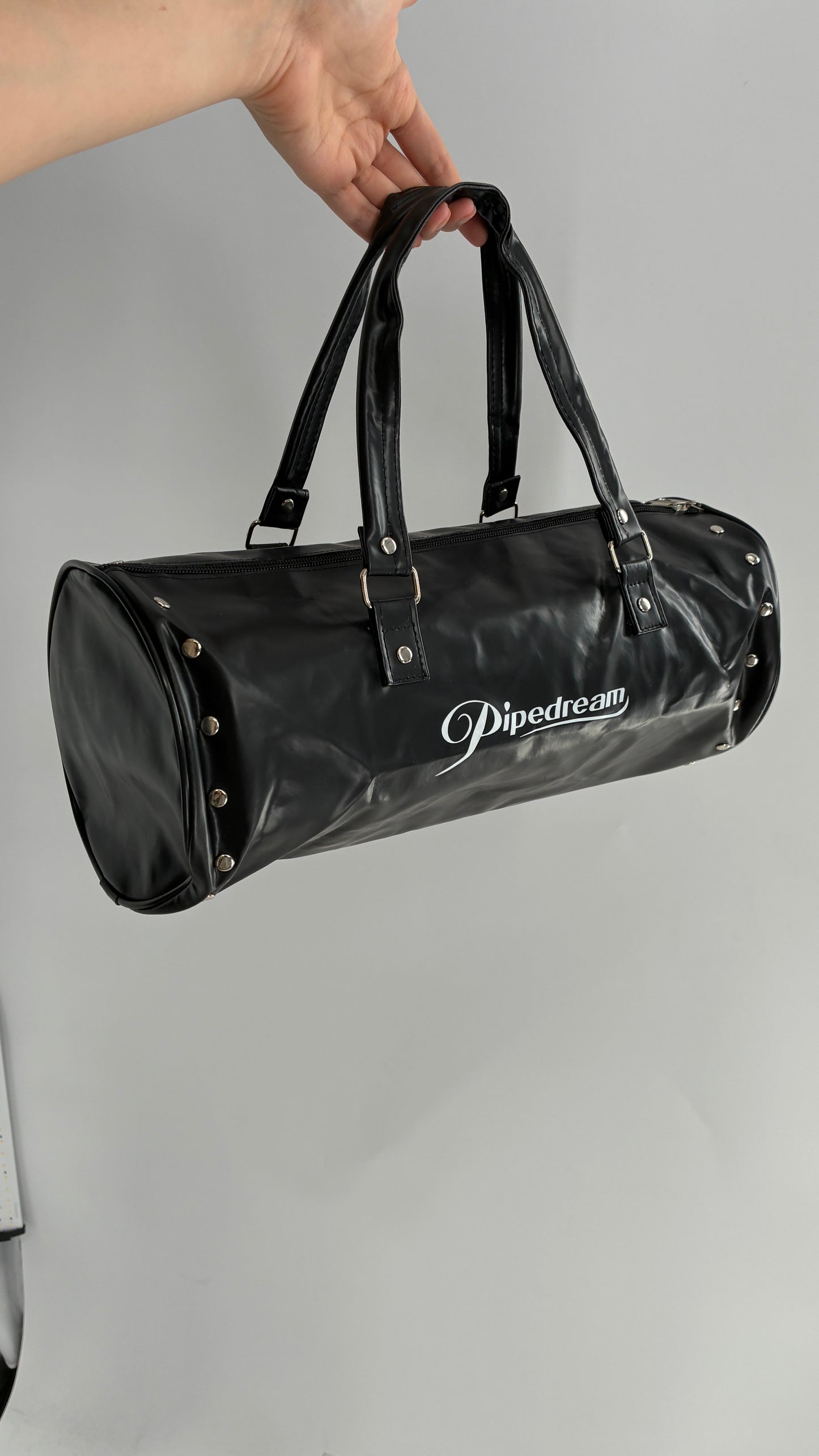 Vintage PIPEDREAM 2005 Cylindrical Black Shoulder Bag with Studded Details
