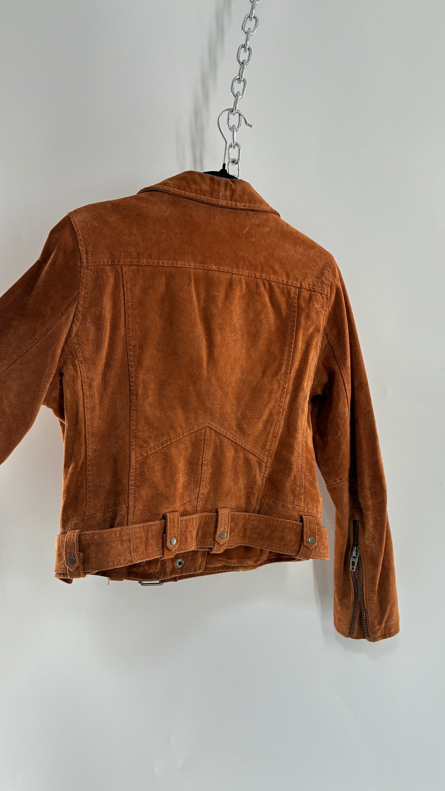 Vintage BLANK NYC Suede Leather Motorcycle Jacket (Large)