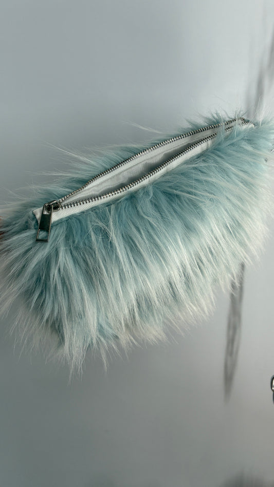 Baby Blue Troll Hair Makeup Bag