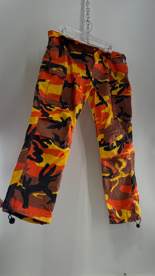 Big For Sam Orange/Yellow/Black Camo Cargo (XXL)