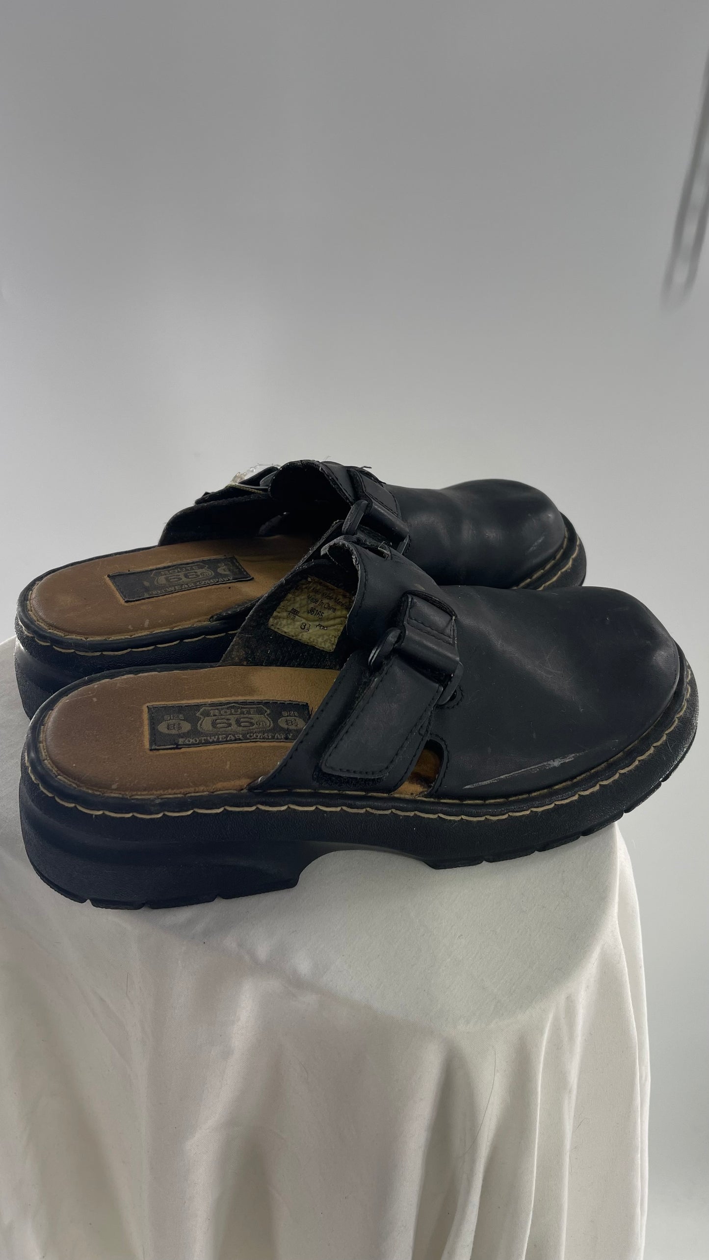 Vintage Route 66 Black Clogs (8.5)