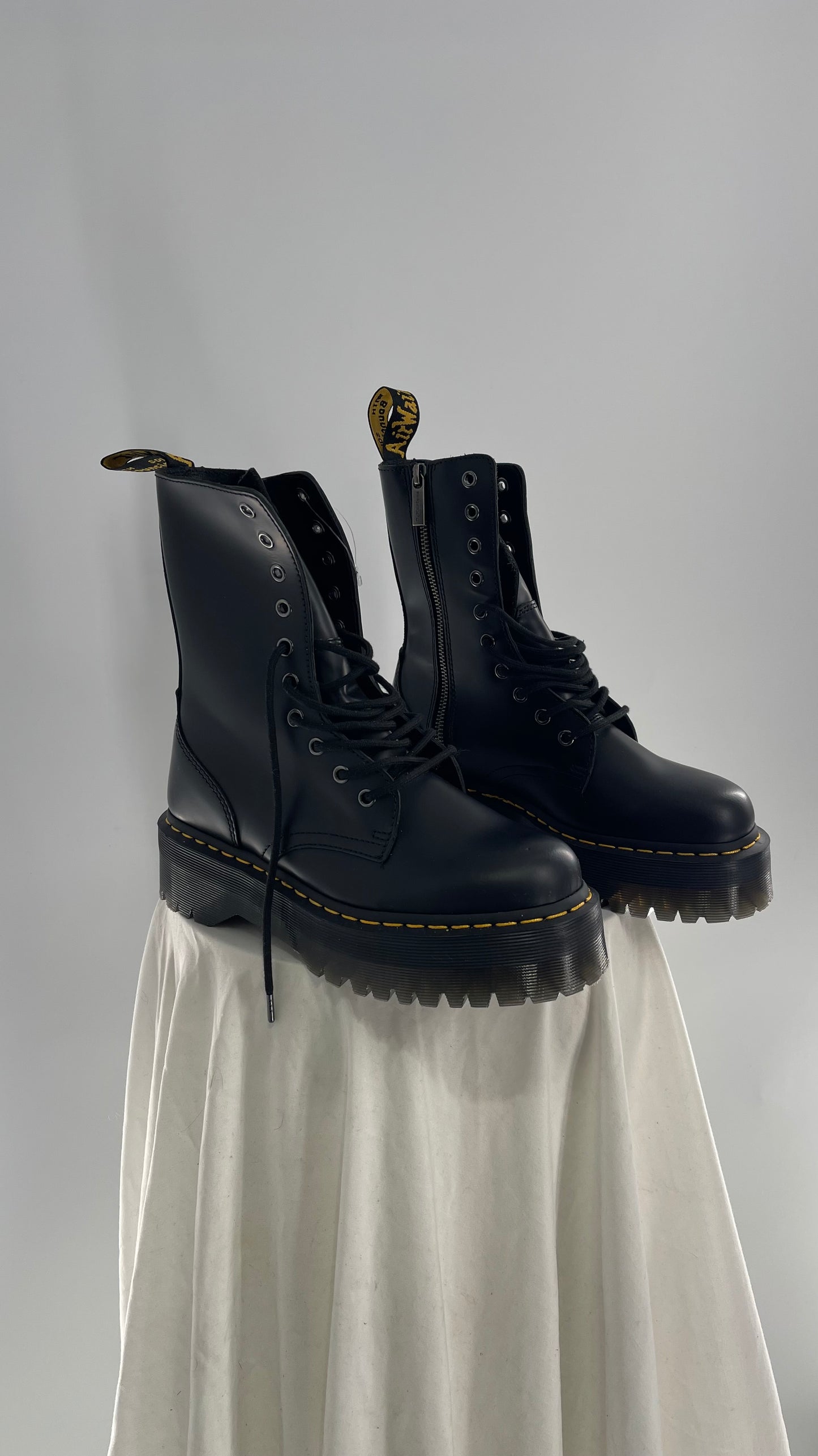 Doc Martens JADON HI Black Patent Leather Platform Boots (8)