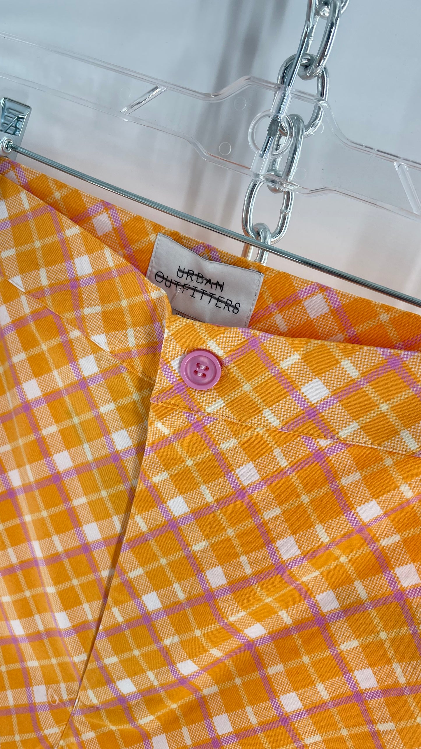 Urban Outfitters Orange and Pink Plaid Picnic Pant (8)