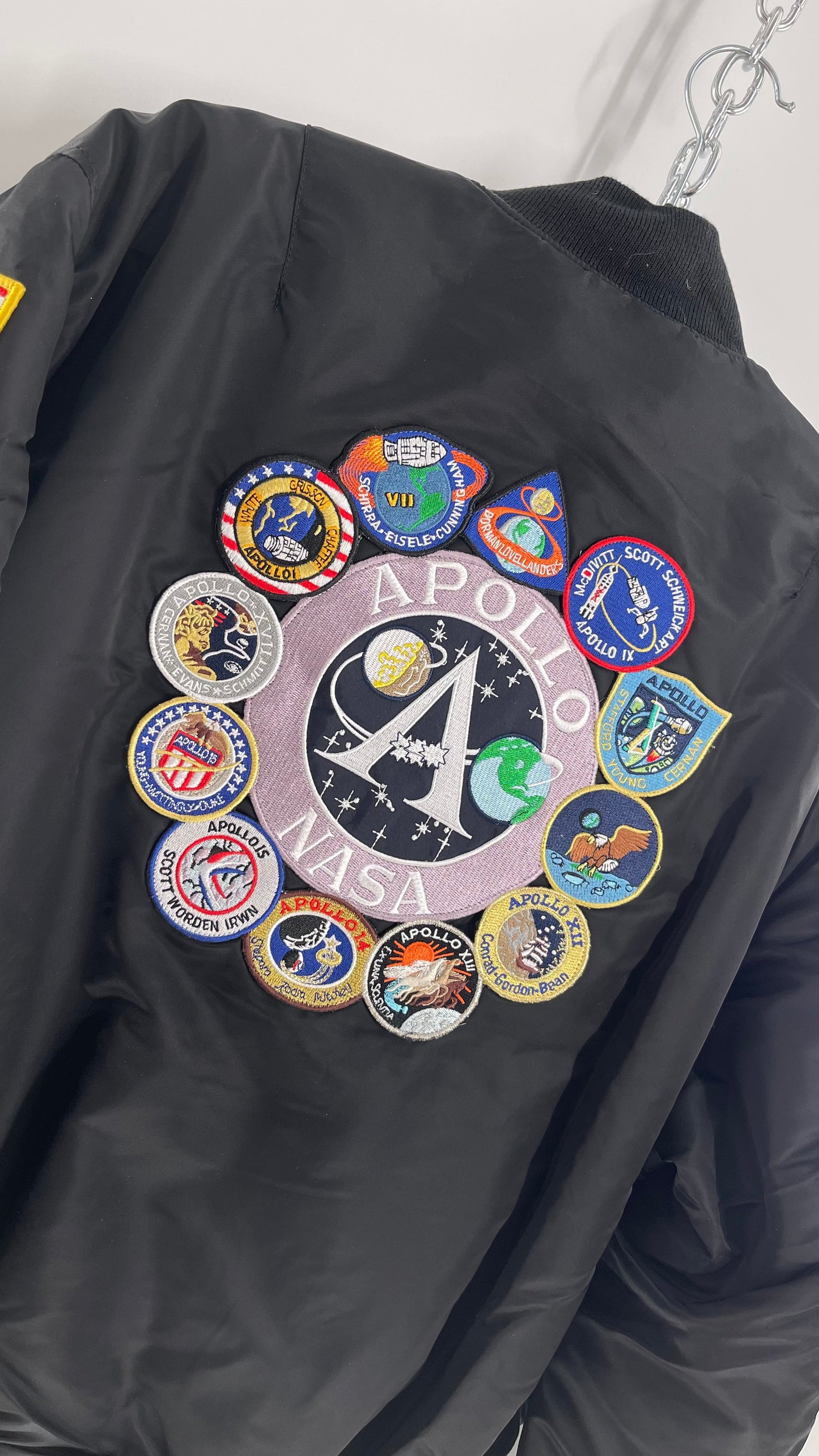 NASA Black Bomber Jacket with Tons of Patches Never Worn with Tags (XXL)