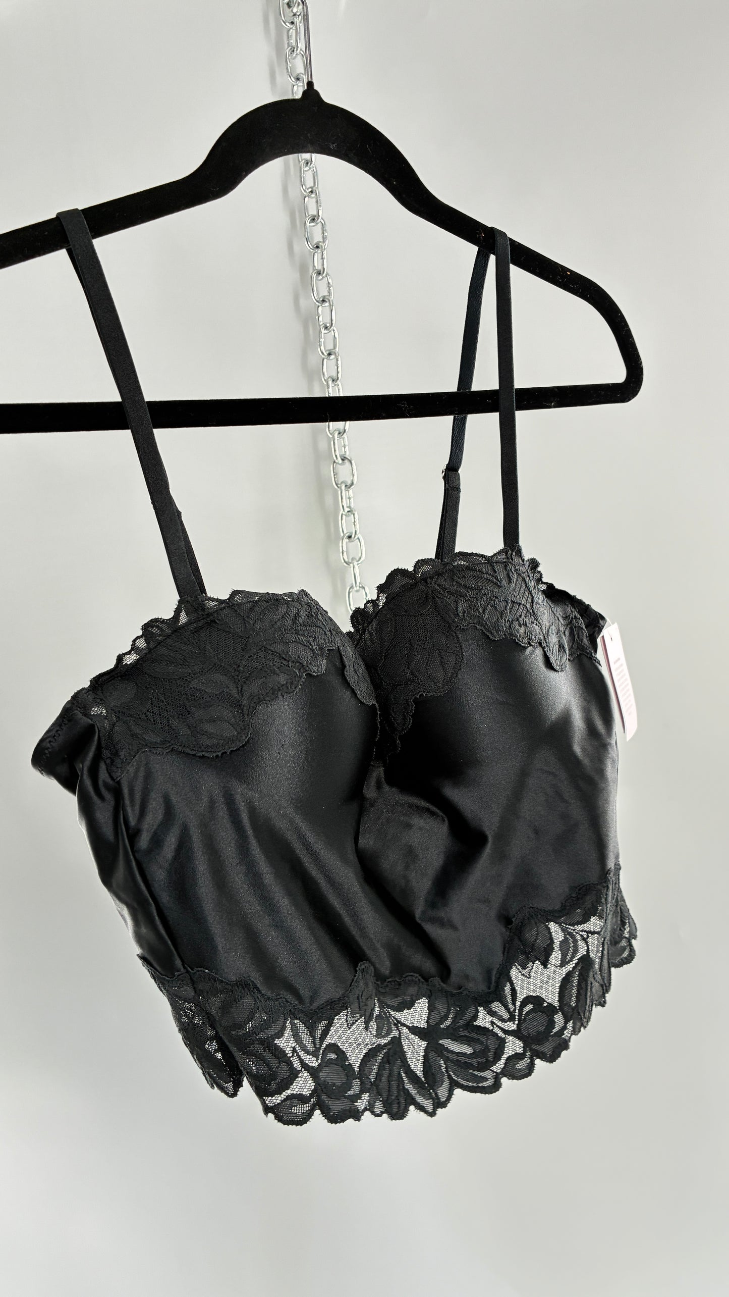 Vintage AUDEN Black Camisole with Built in Lace Cups (Medium)