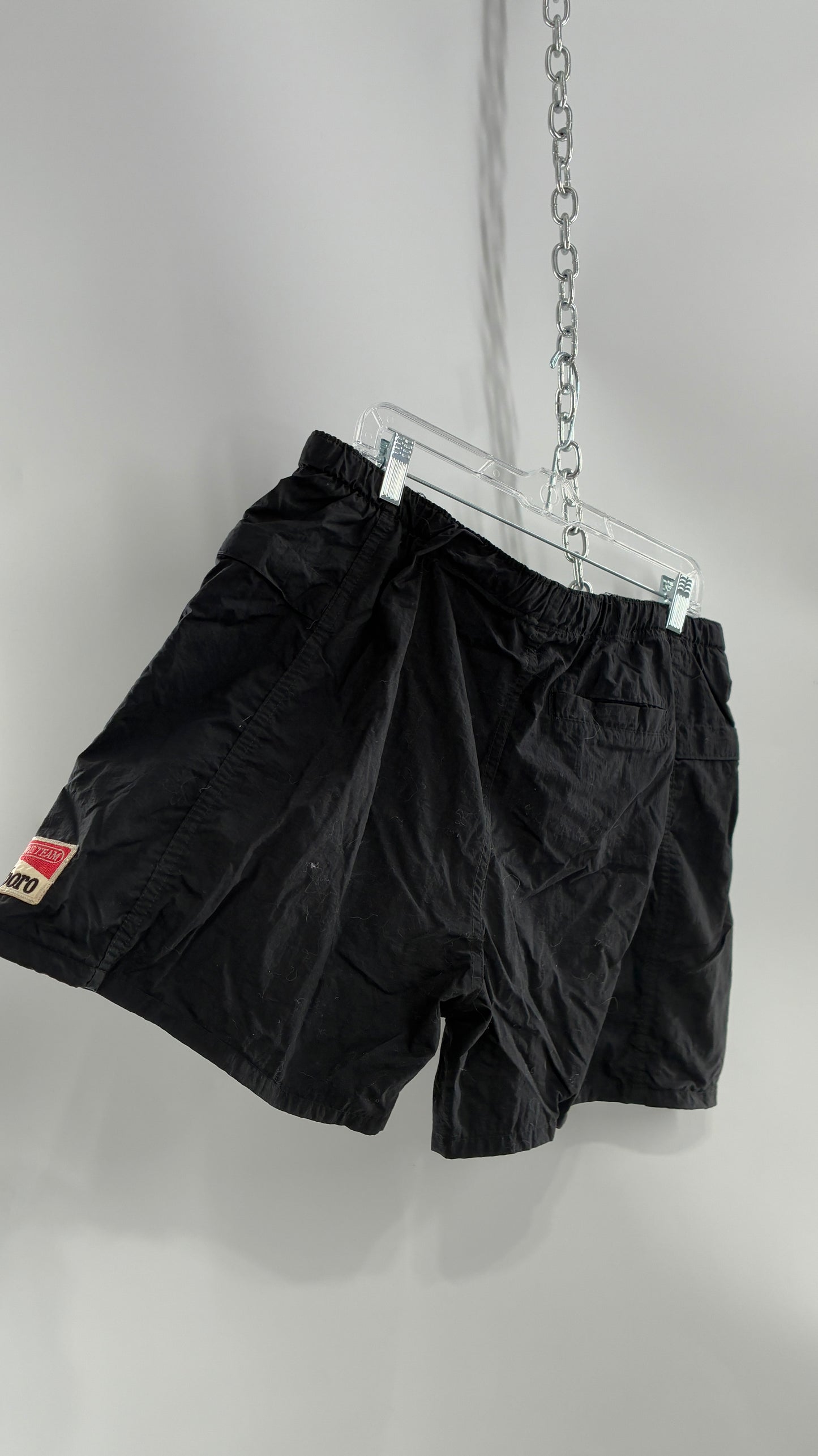 Vintage MARLBORO Men’s Shorts with Embroidered Badge Patch (Medium)