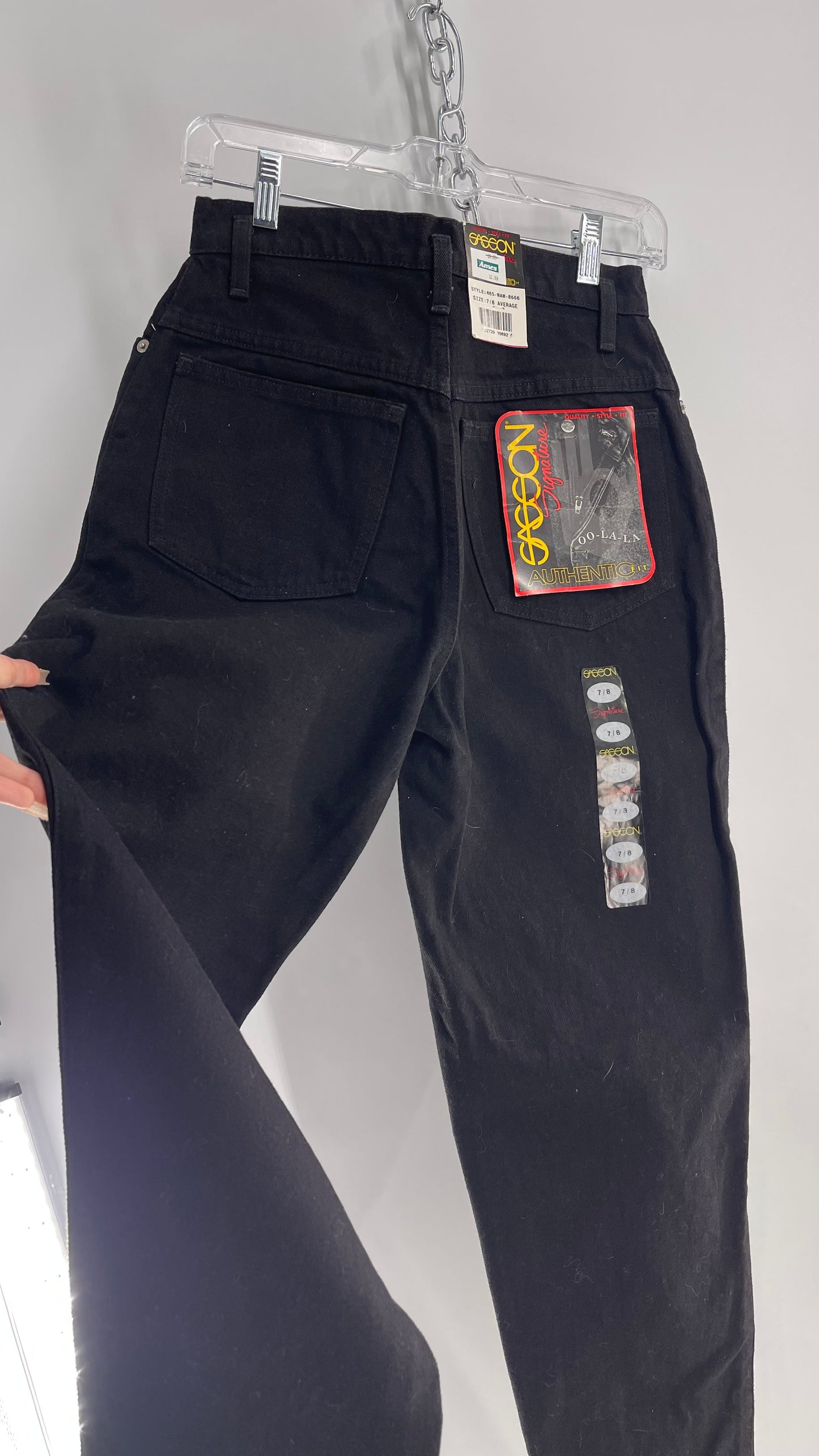 Deadstock Vintage SASSON Black High Waisted 1980s Denim  (7/8)