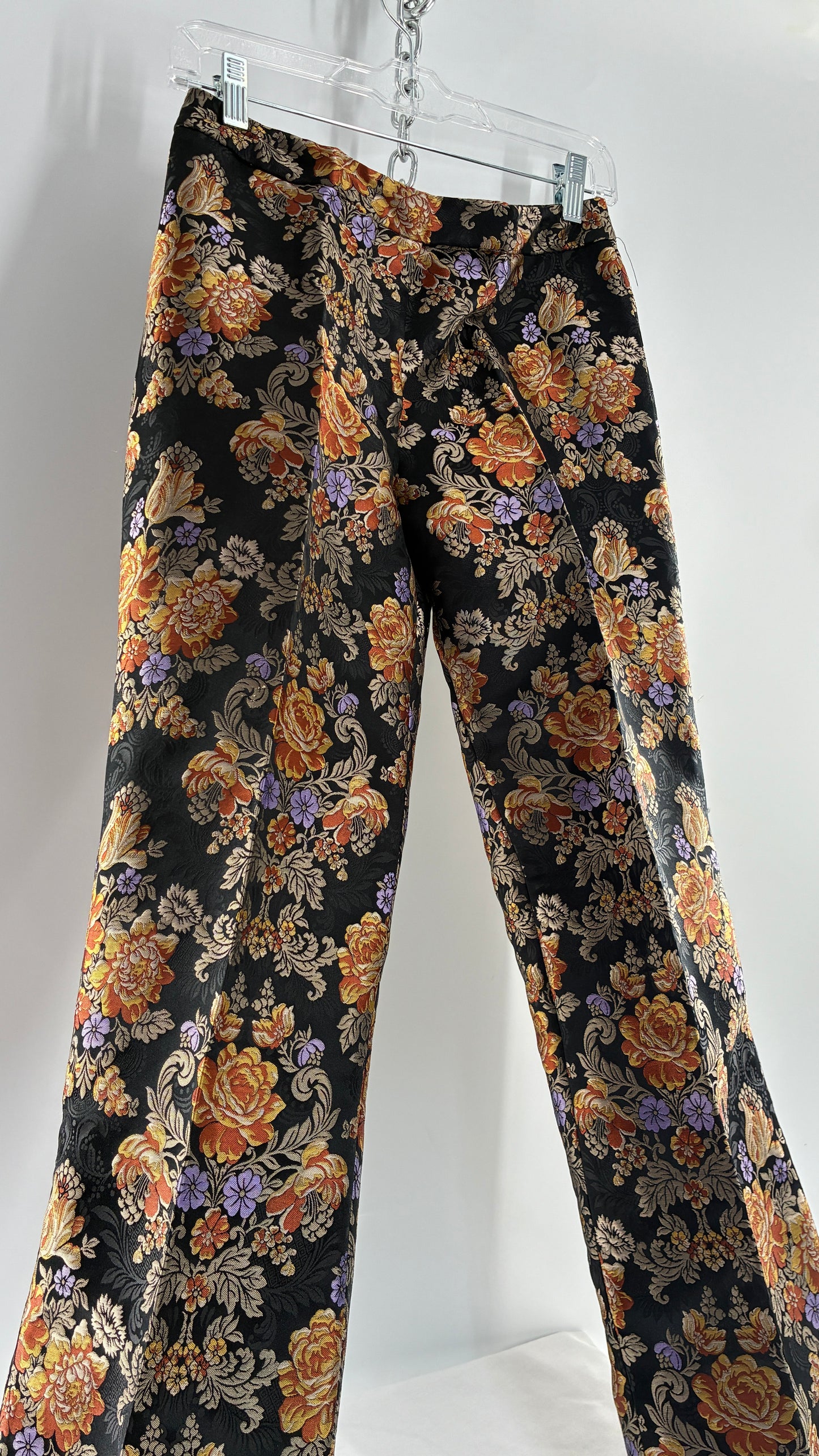 Vintage DOLCE & GABANNA Silk Black Brocade Trouser (42)