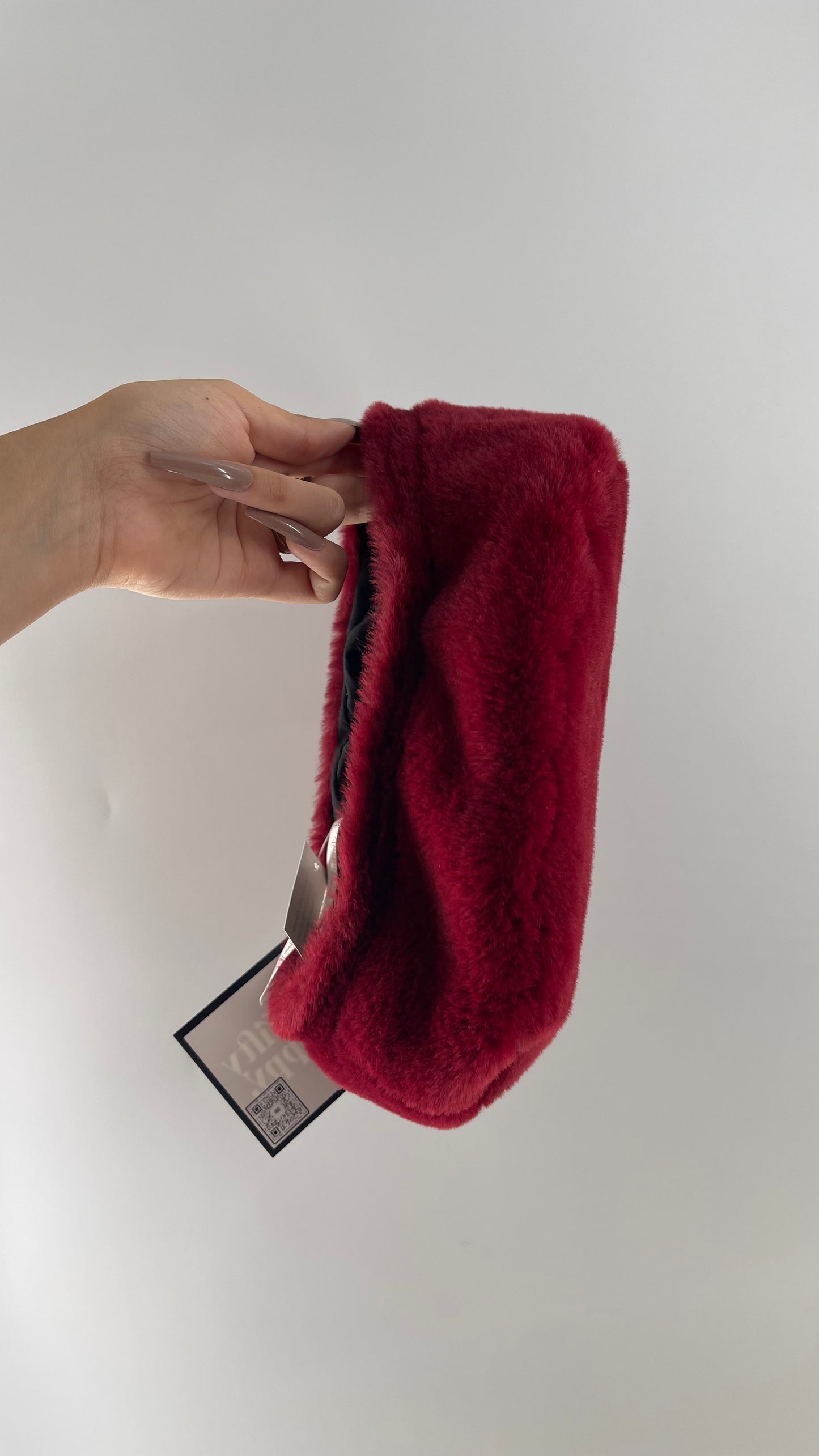 Cherry Red Fuzzy Beret