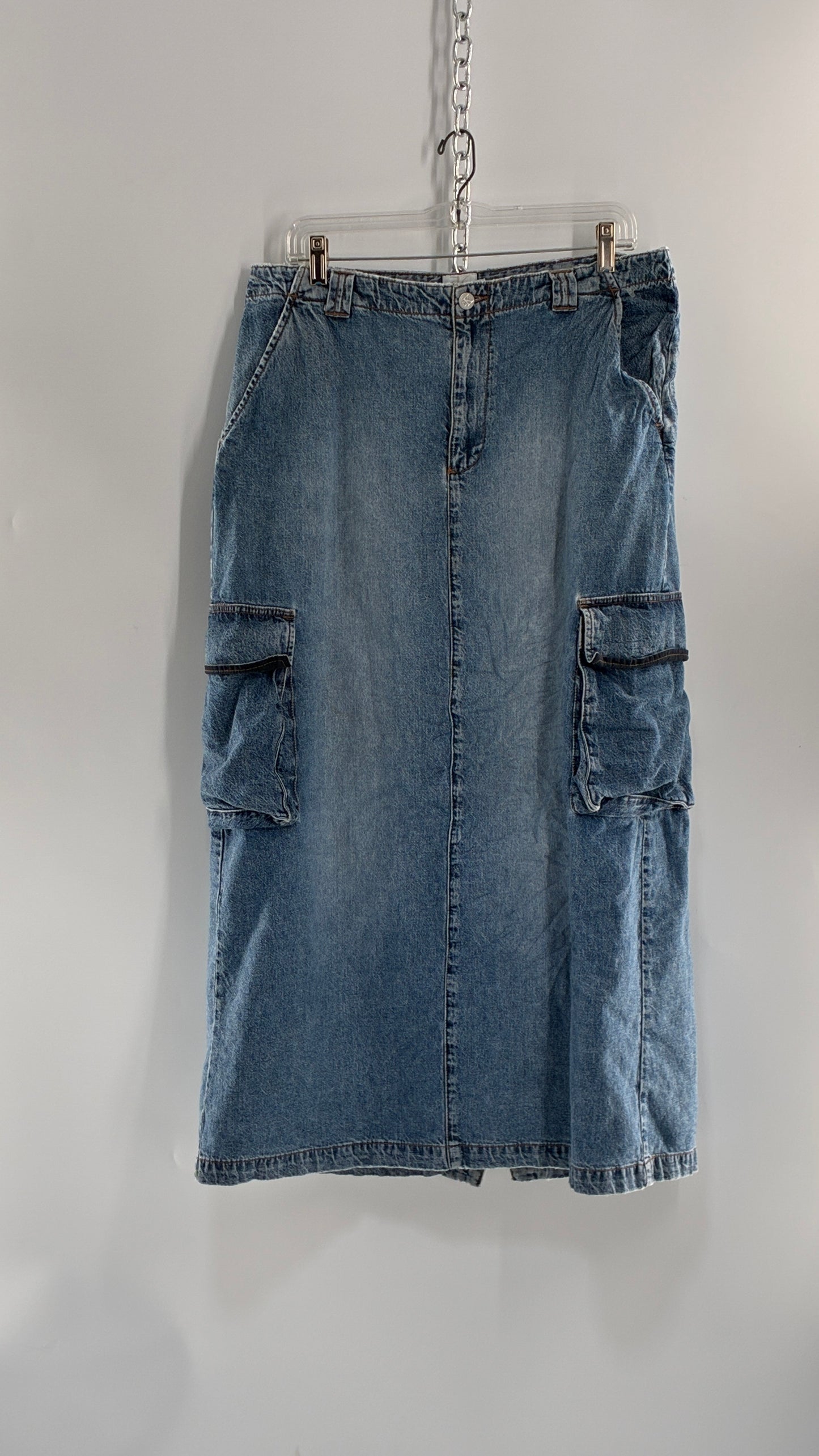 Vintage CALVIN KLEIN Denim Cargo Skirt Low Waisted (12)