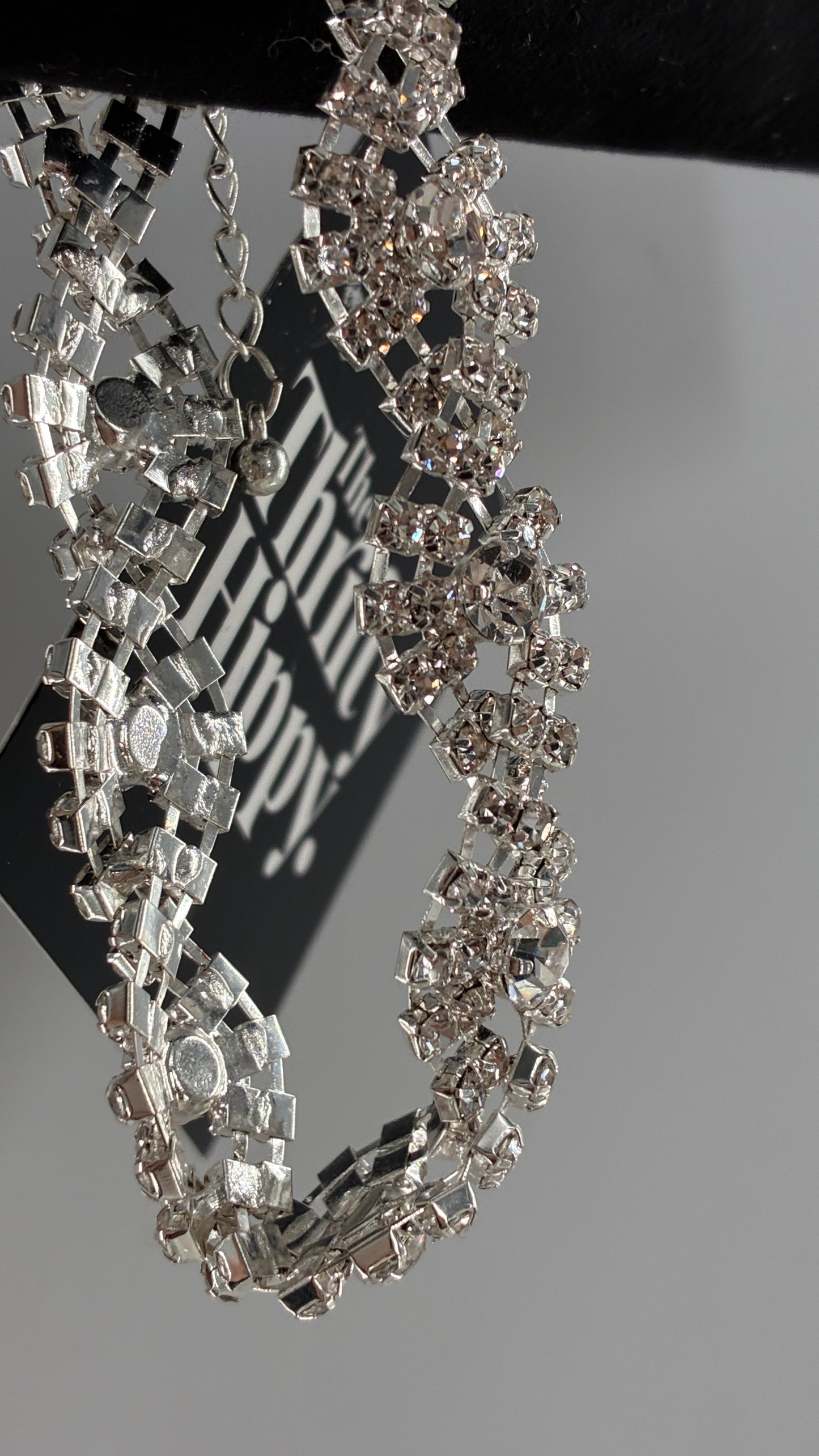 Silver Rhinestone Encrusted Bracelet