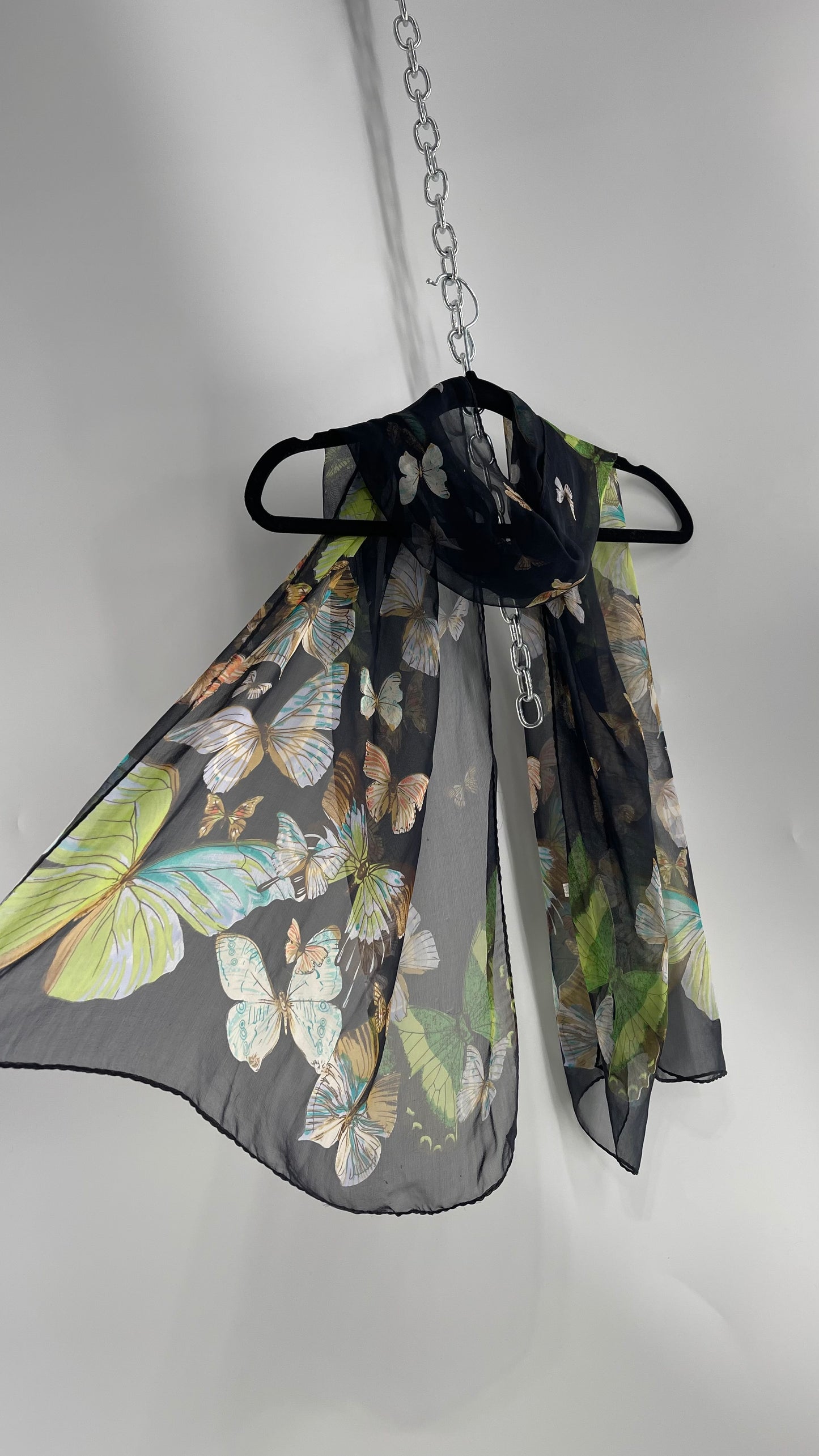 Vintage Butterfly Scarf 100% silk