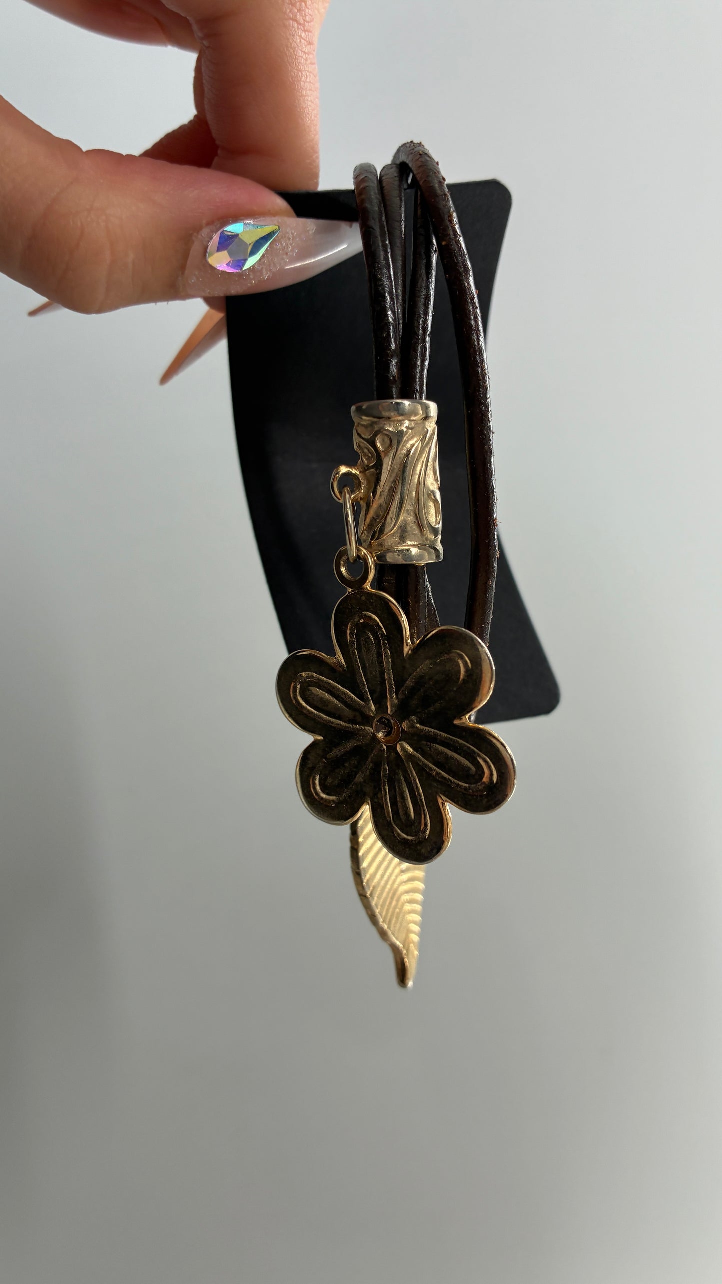 Vintage Multi-band Bracelet with Oversized Gold Charms
