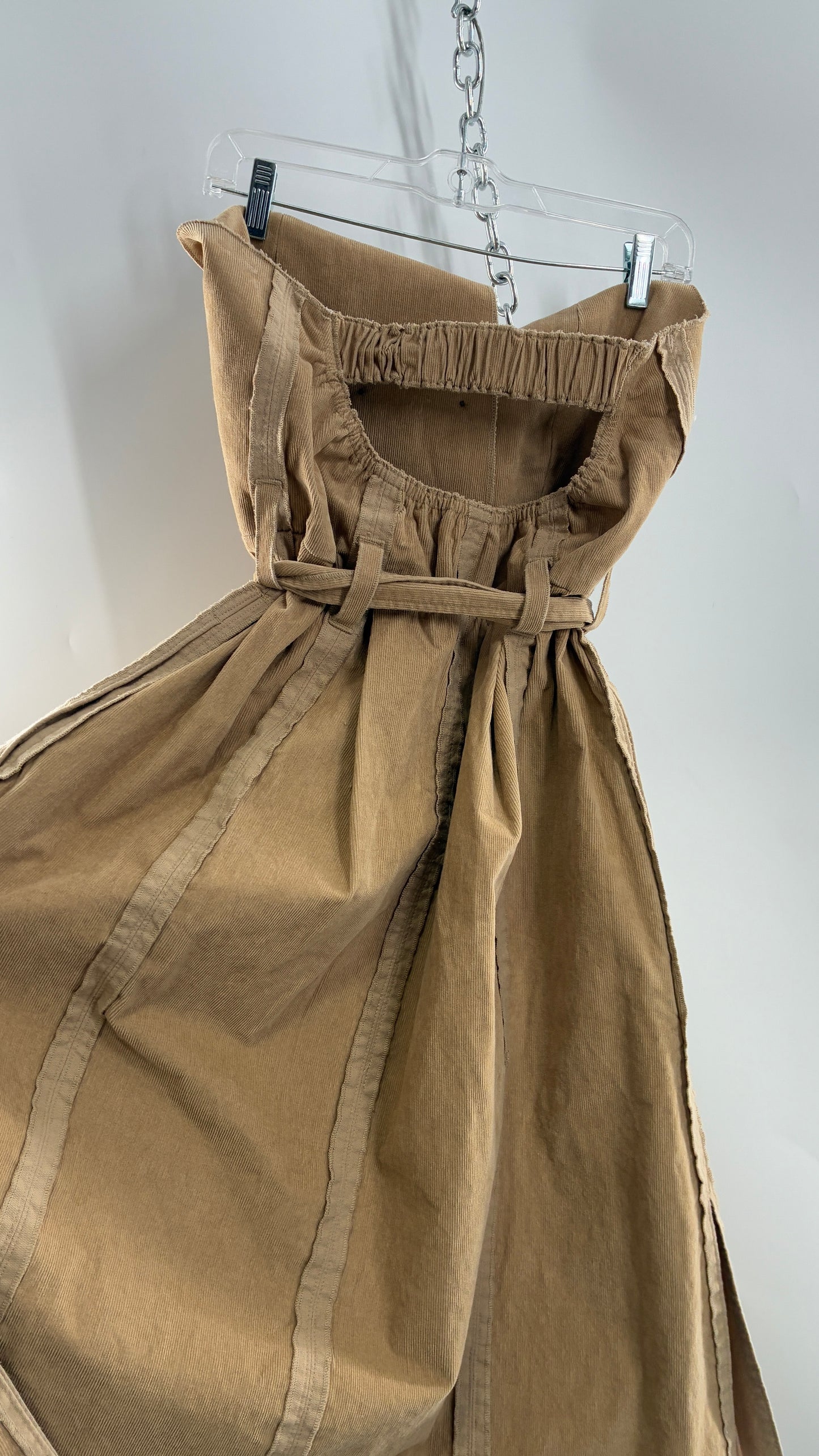 Vintage Corduroy Trench Coat Style Dress (Medium)