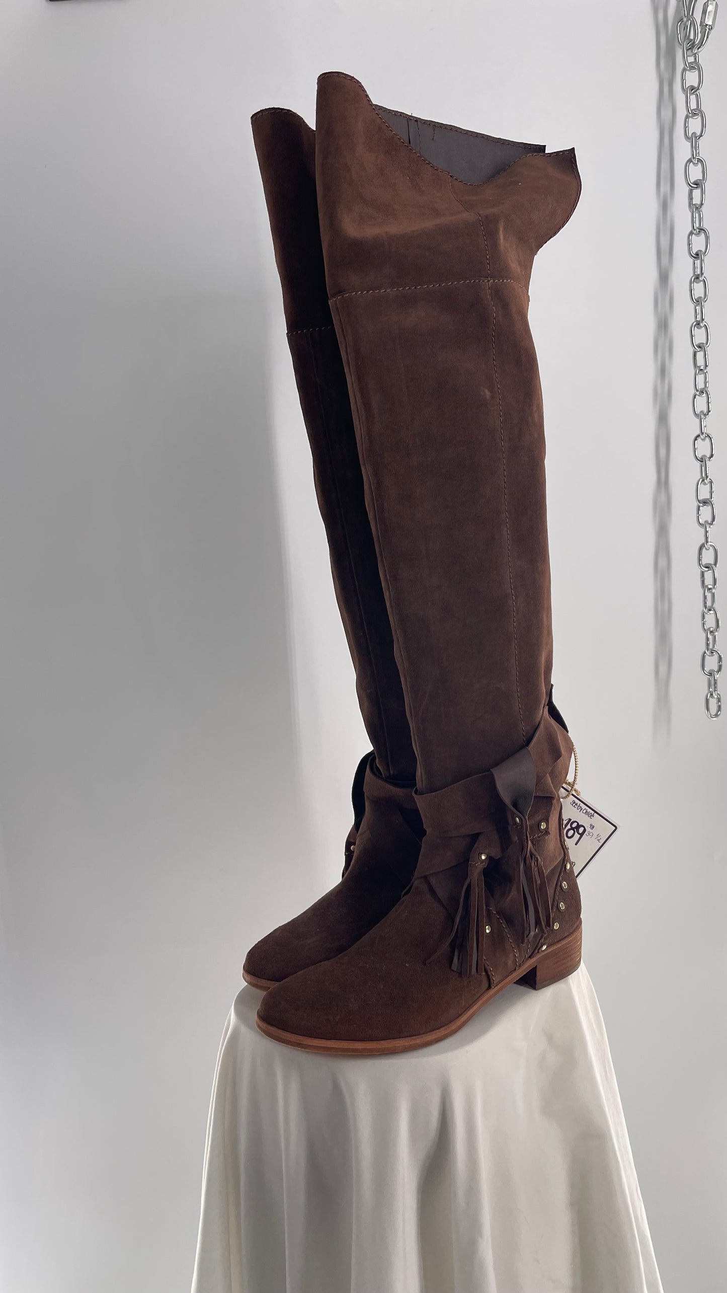 See by Chloé Dasha Dark Brown Dakar Thigh High Suede Boots (39.5/9.5)