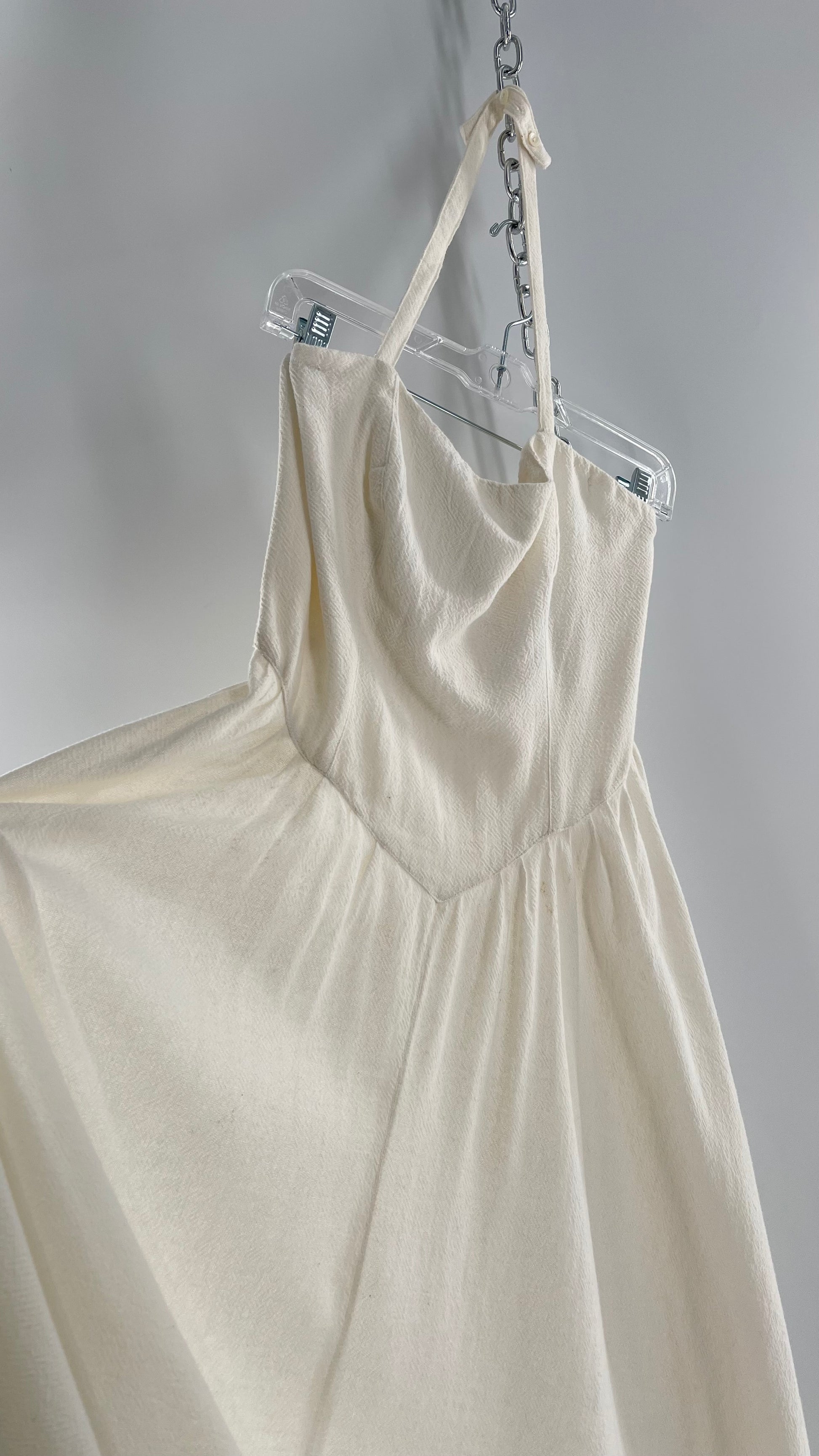 Free People 100% Cotton White Halter 1950s Circle Style Dress (Small) Free People 100% Cotton White Halter 1950s Circle Style Dress (Small)