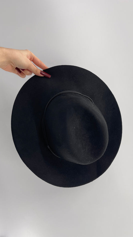 Black Woven Felt Sun Hat